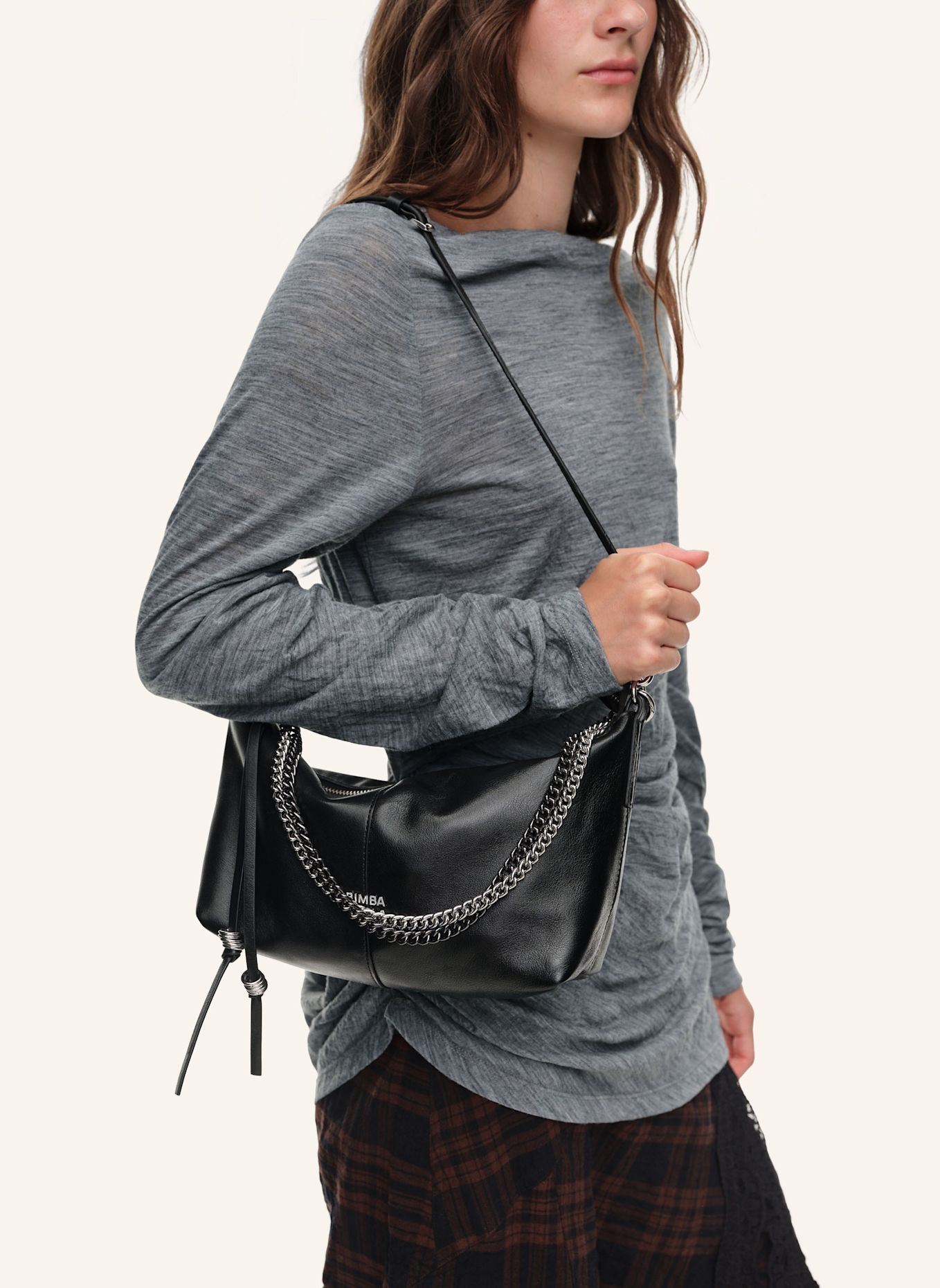 BIMBA Y LOLA Lederhandtasche: SCHWARZ