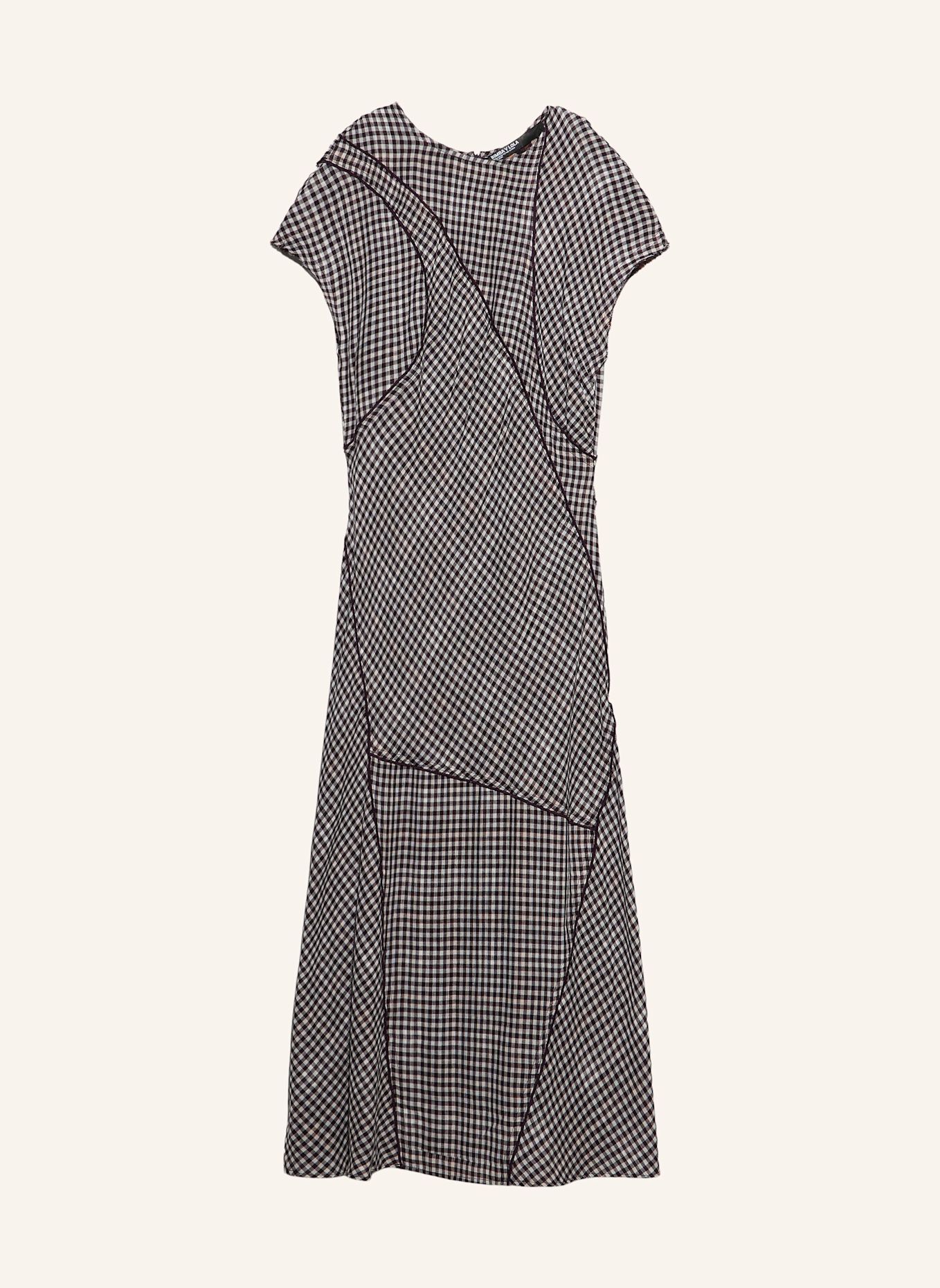 BIMBA Y LOLA Patchwork-Midikleid: BRAUN