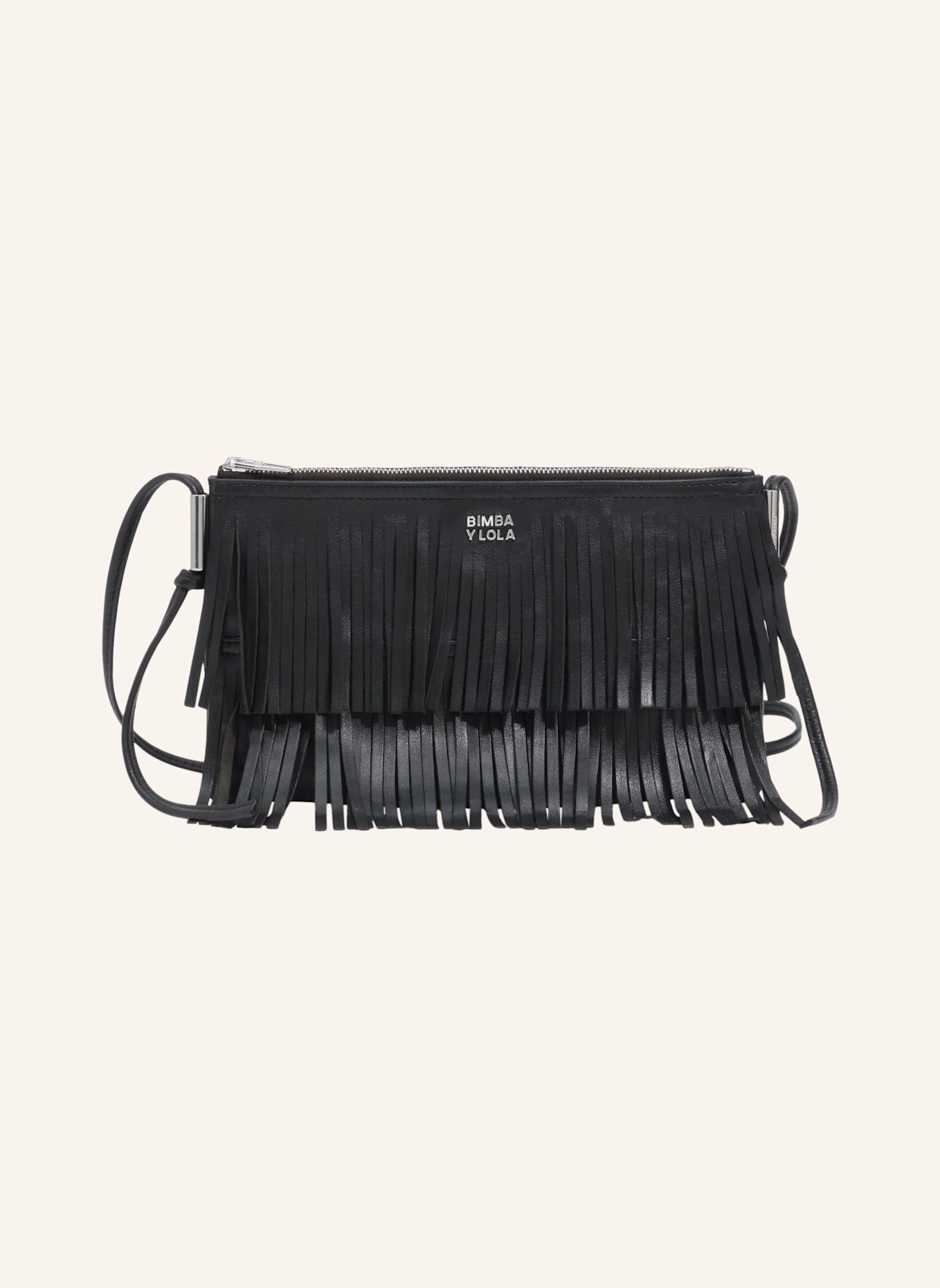 BIMBA Y LOLA Leder-Clutch: SCHWARZ