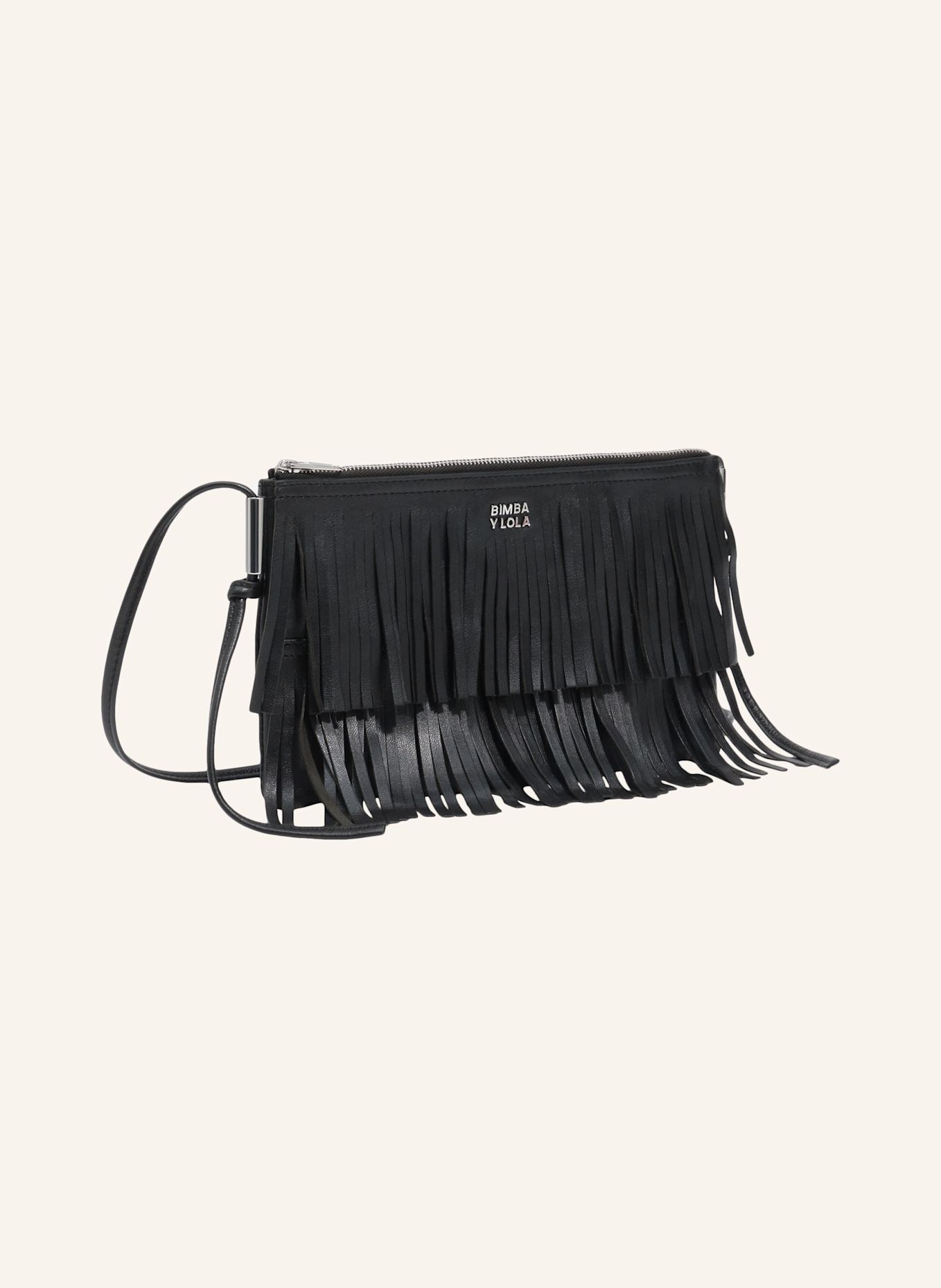 BIMBA Y LOLA Leder-Clutch: SCHWARZ