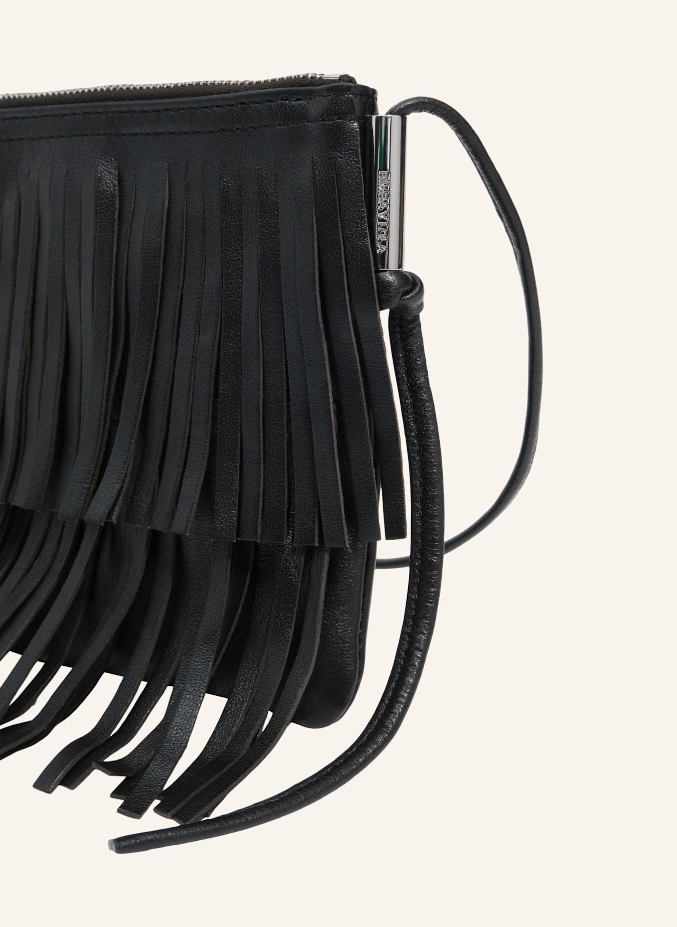 BIMBA Y LOLA Leder-Clutch: SCHWARZ