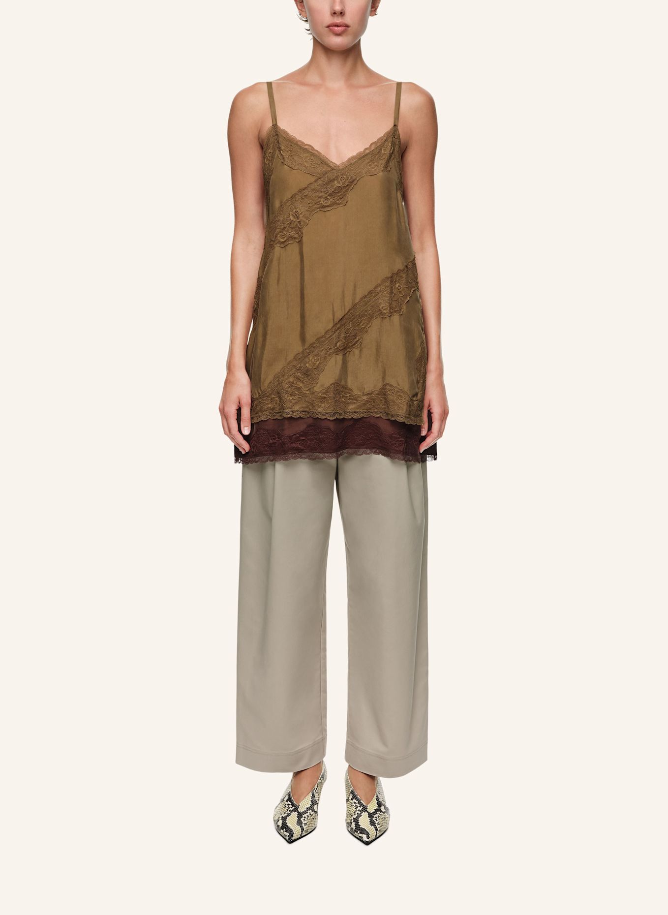 BIMBA Y LOLA Camisole-Top: KHAKI