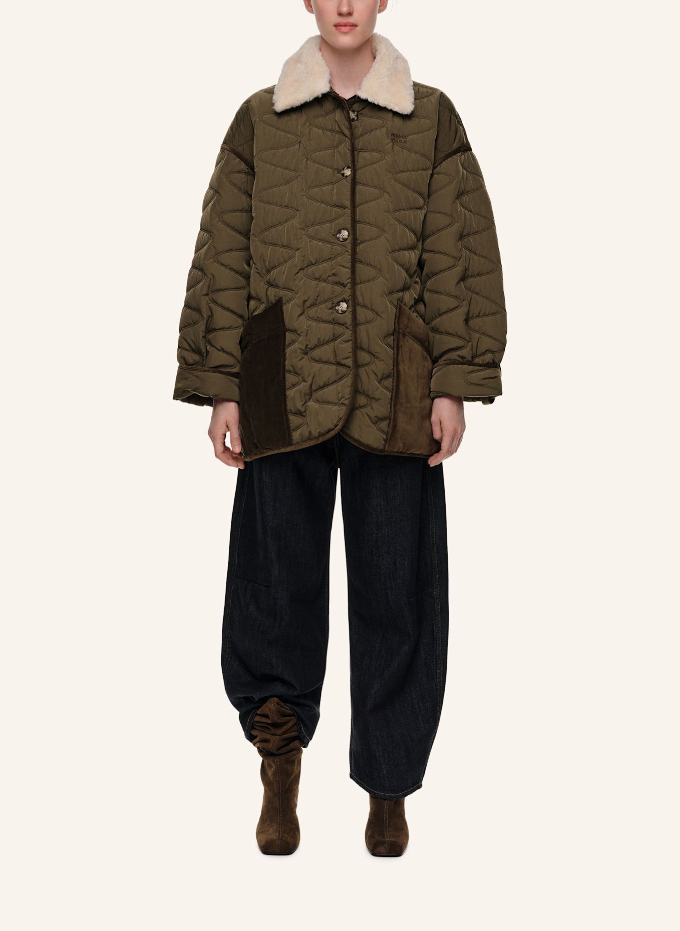BIMBA Y LOLA Steppmantel: KHAKI