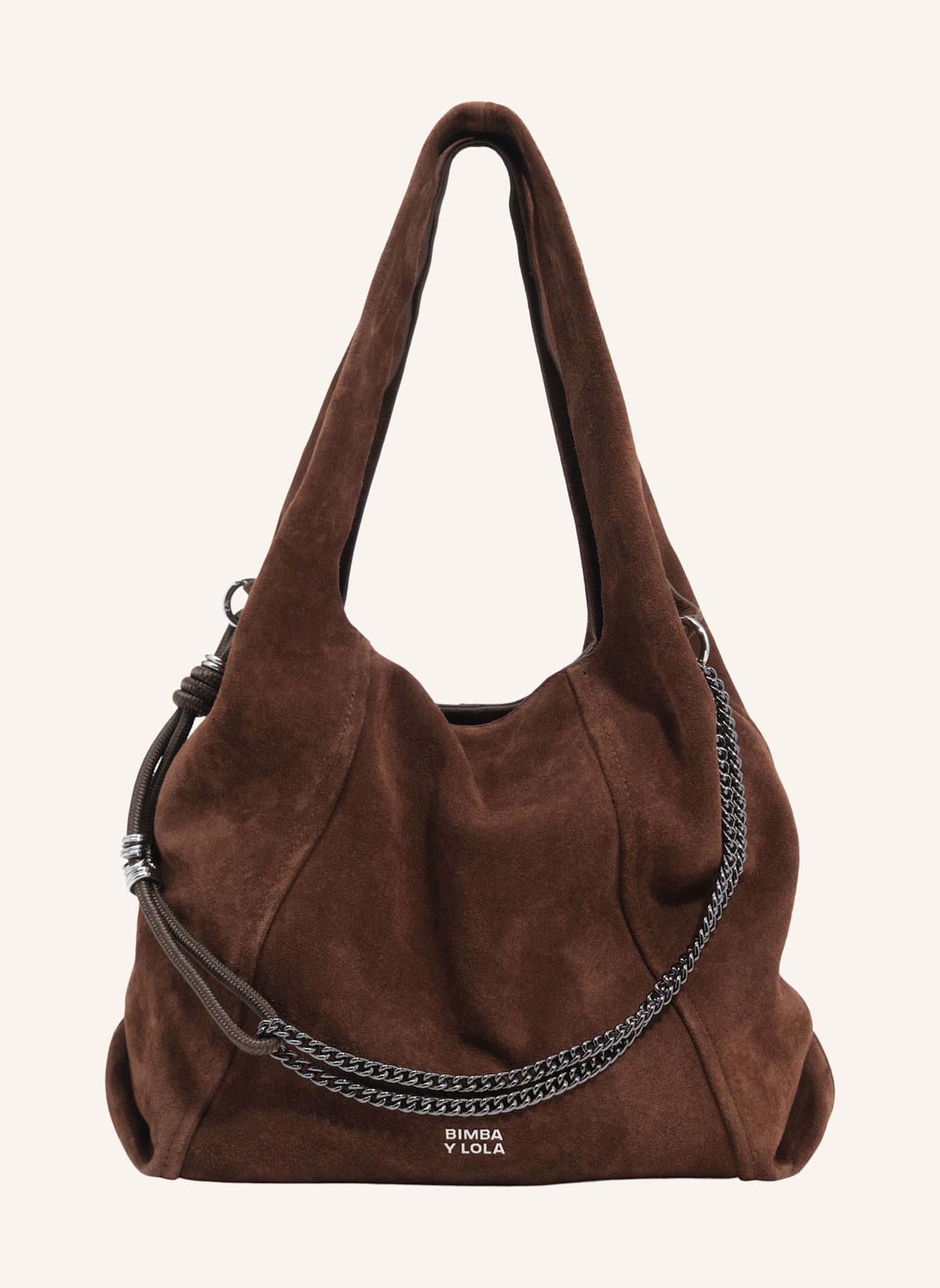 BIMBA Y LOLA Wildleder-Shopper-Tasche: BRAUN