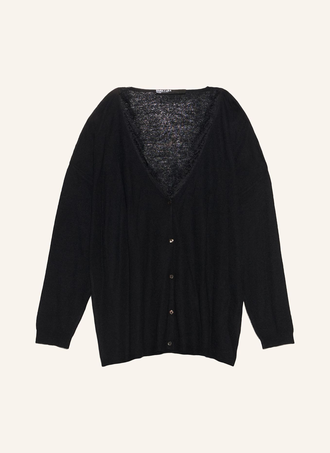 BIMBA Y LOLA Spitzenstrickcardigan: SCHWARZ