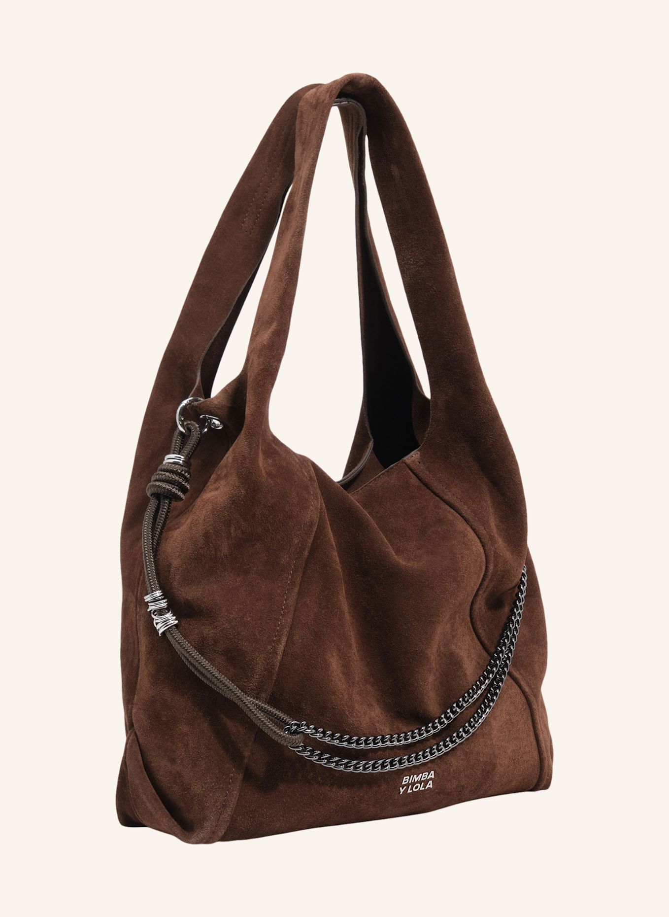 BIMBA Y LOLA Wildleder-Shopper-Tasche: BRAUN