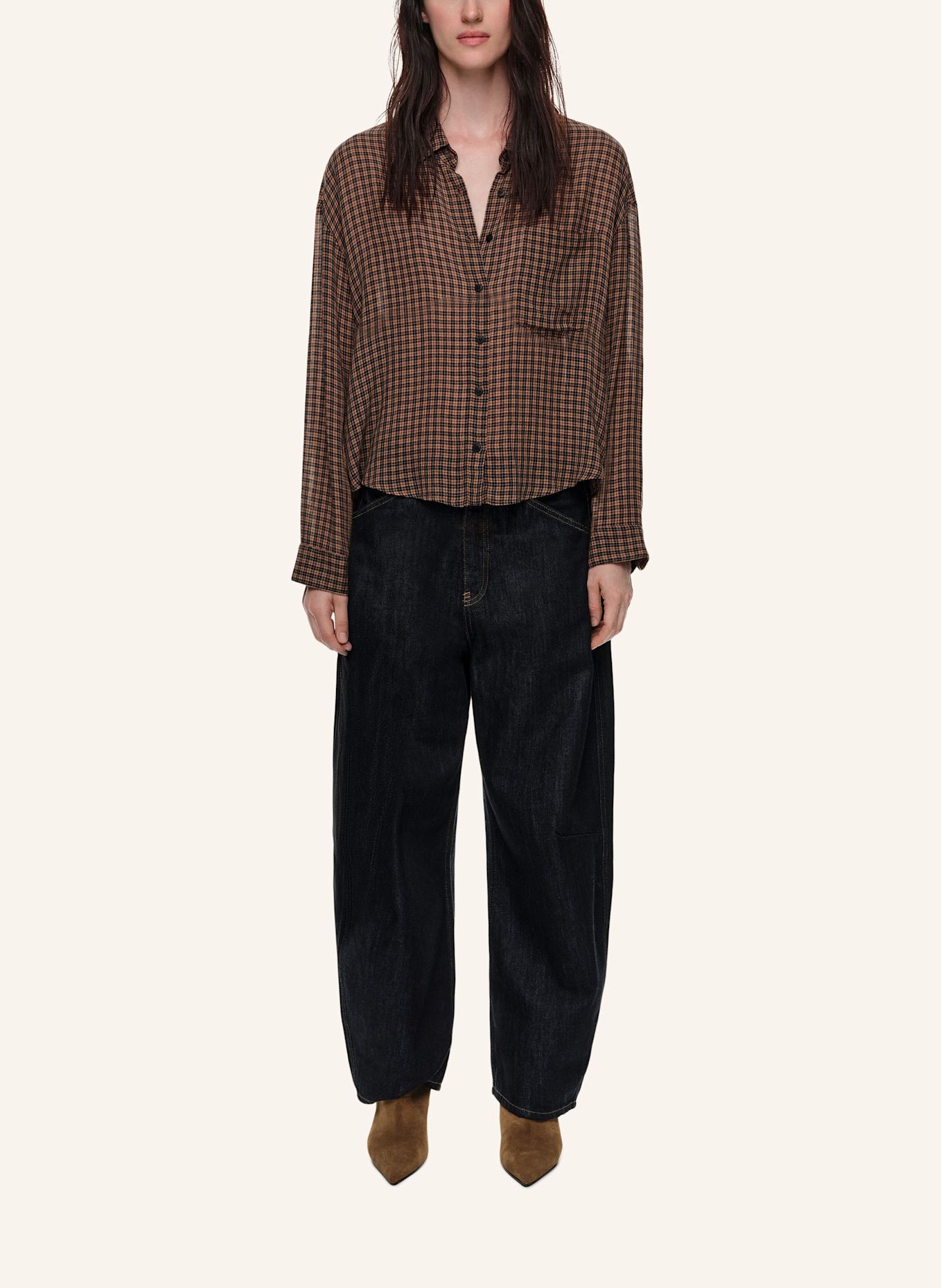 BIMBA Y LOLA Karohemd: BRAUN