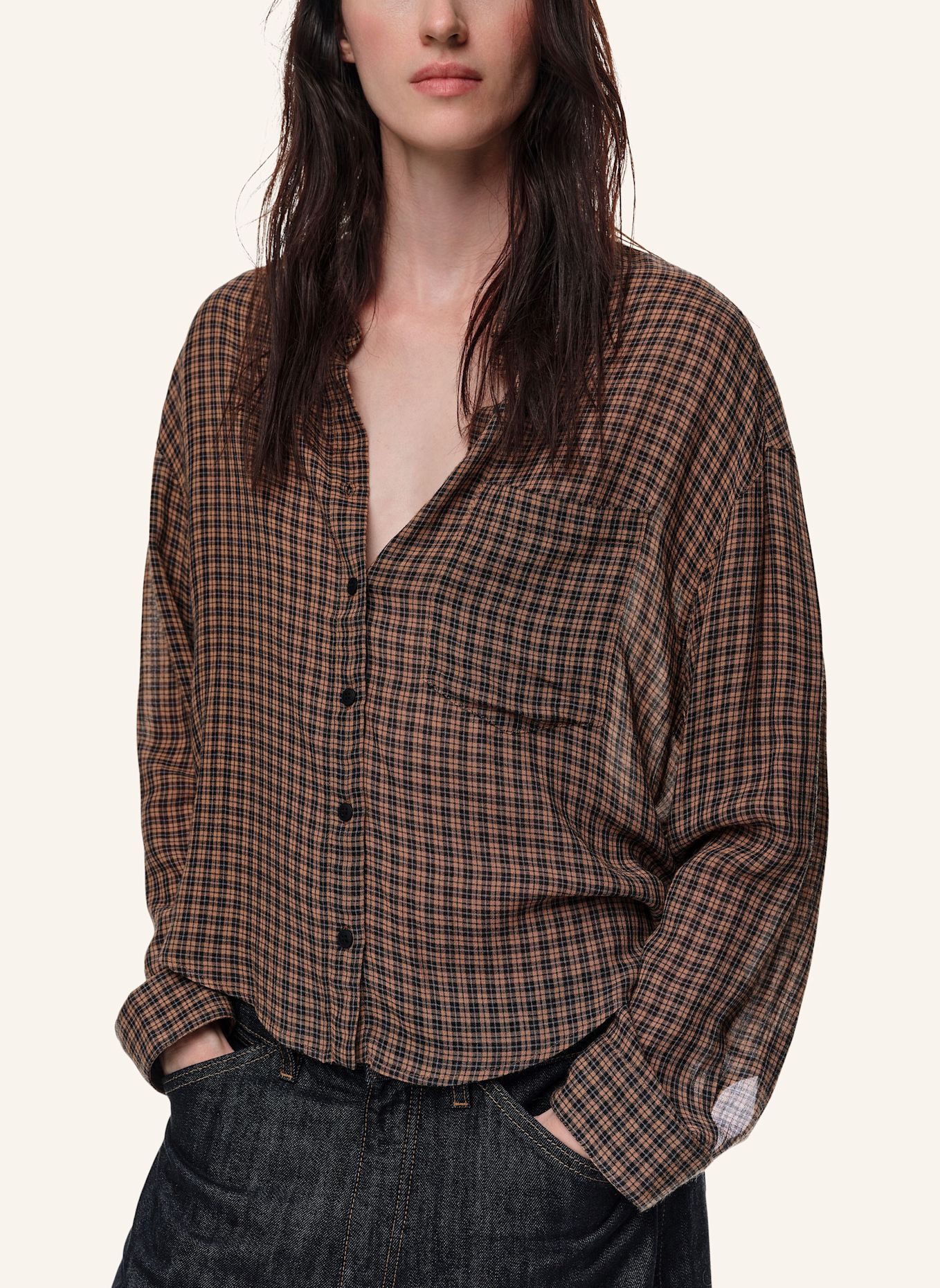 BIMBA Y LOLA Karohemd: BRAUN