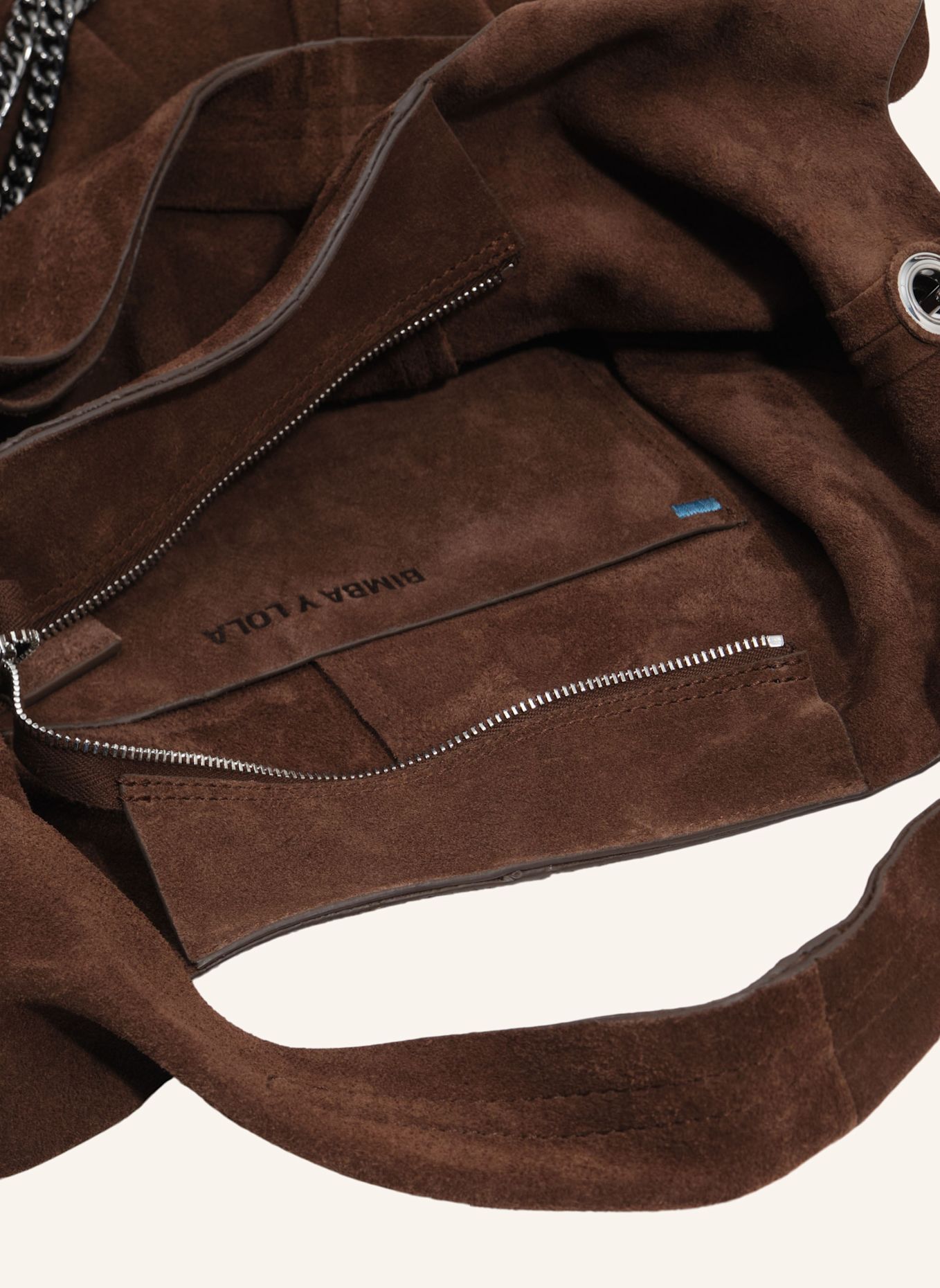 BIMBA Y LOLA Wildleder-Shopper-Tasche: BRAUN