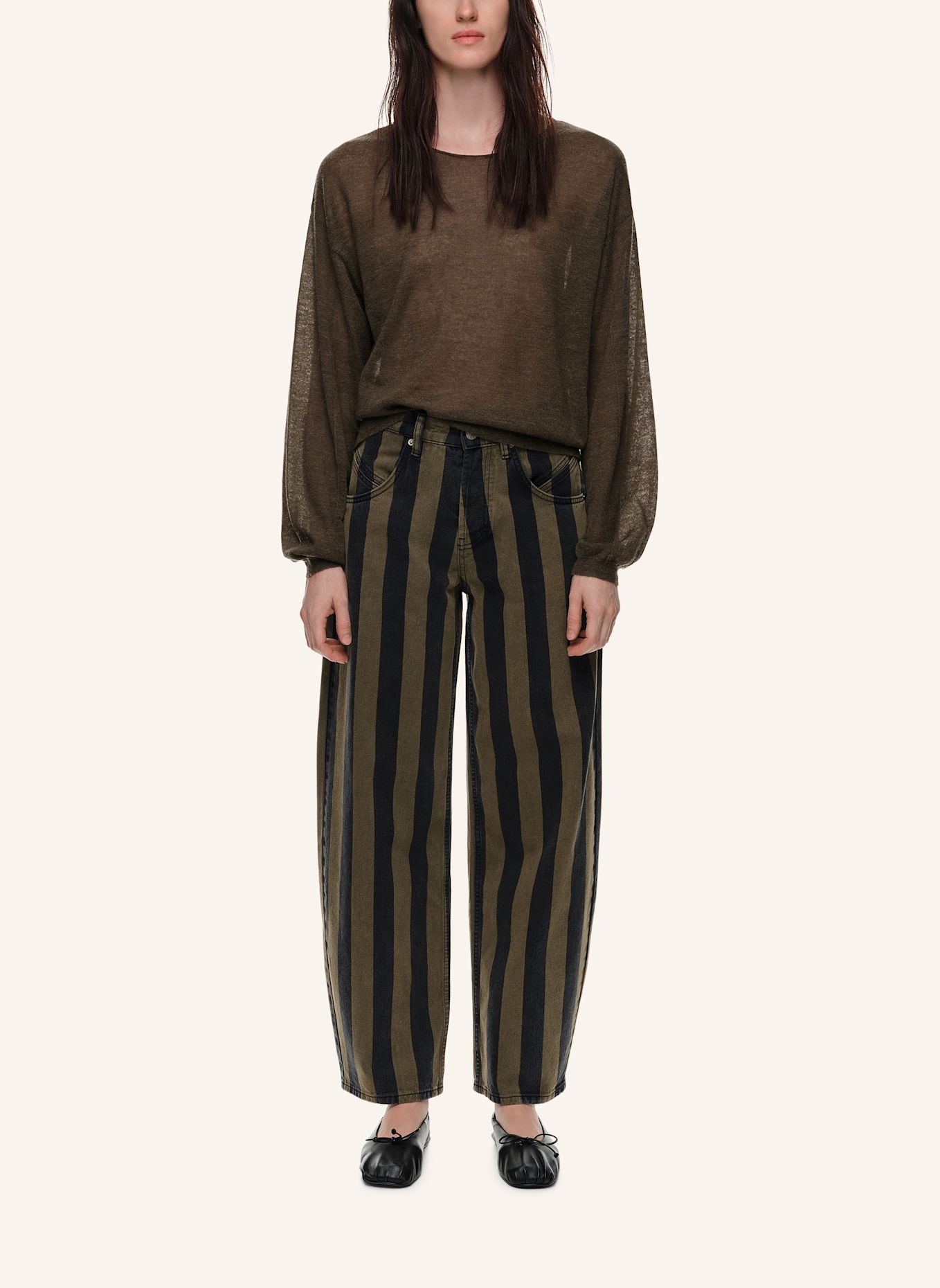 BIMBA Y LOLA Barrel-Jeans: KHAKI