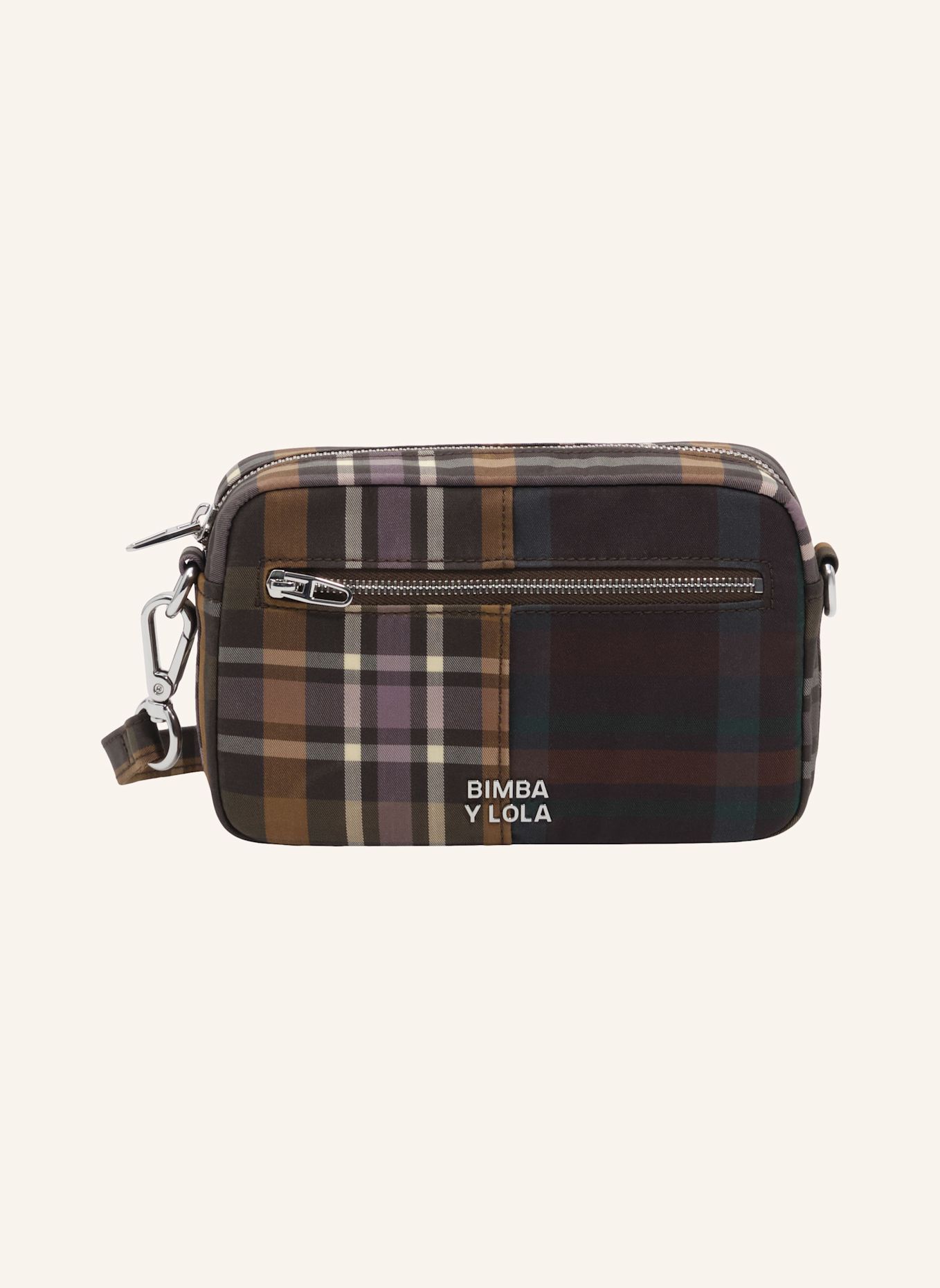 BIMBA Y LOLA Superwax-Tartan-Umhängetasche: GRÜN