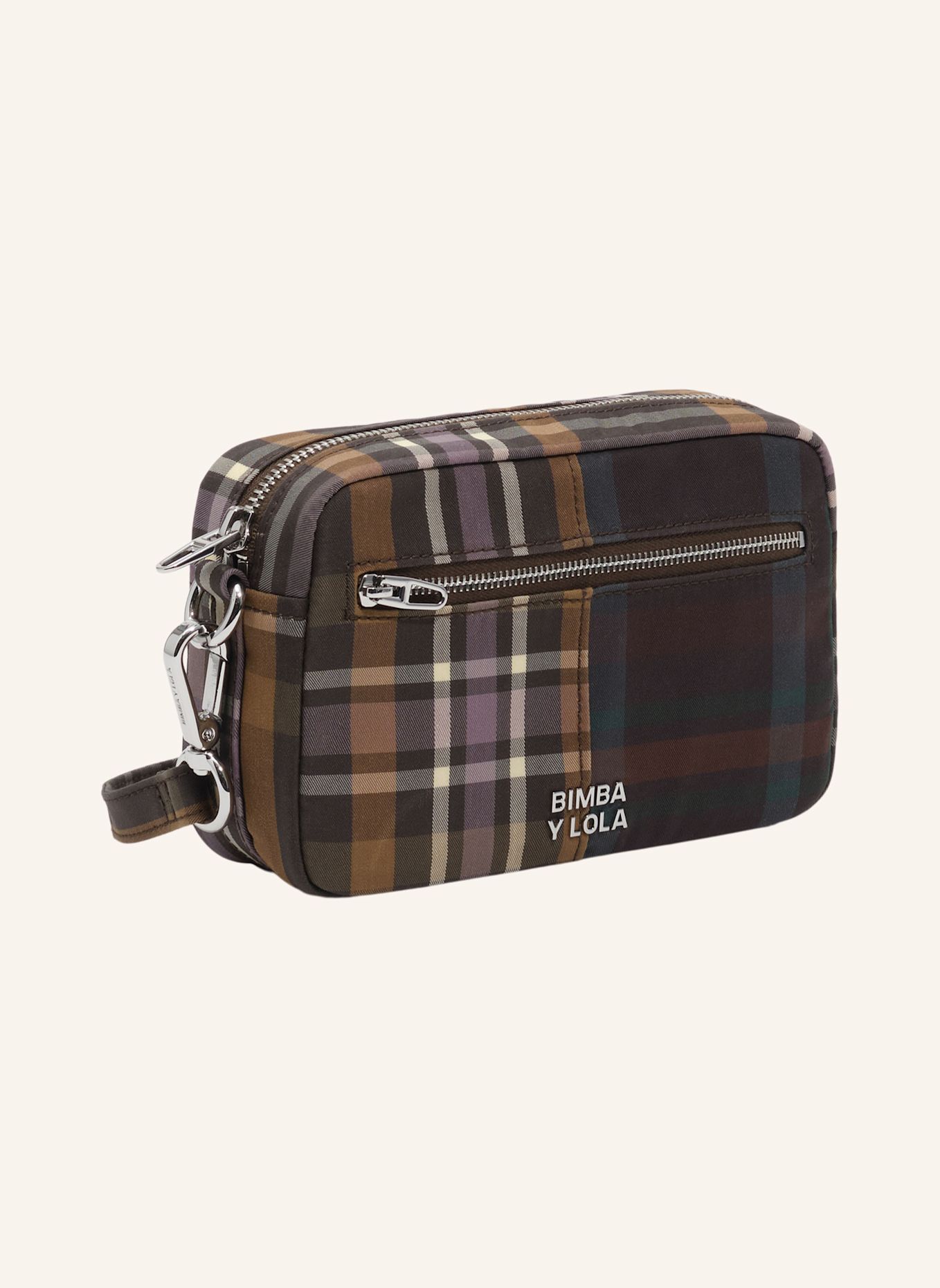 BIMBA Y LOLA Superwax-Tartan-Umhängetasche: GRÜN