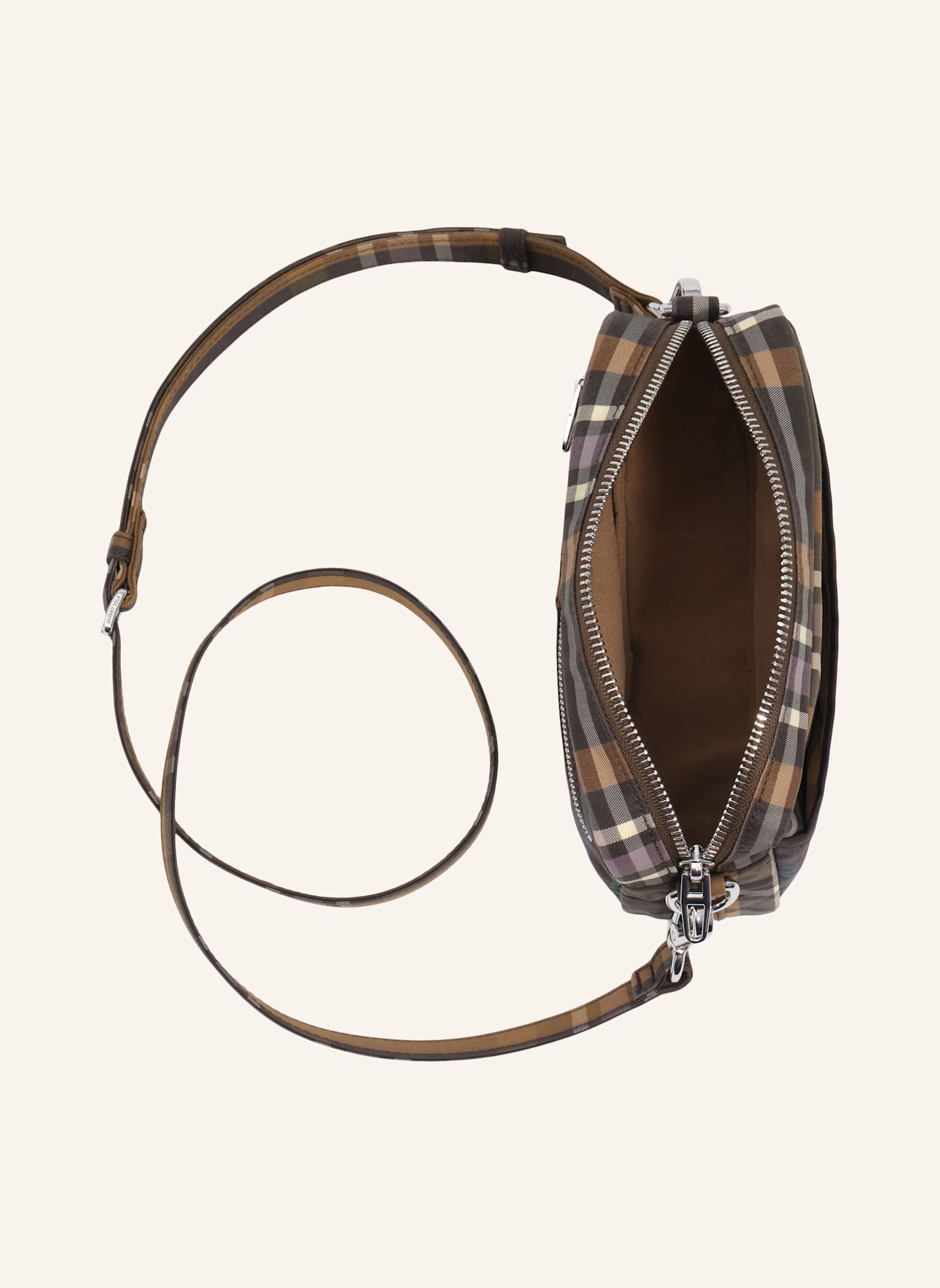 BIMBA Y LOLA Superwax-Tartan-Umhängetasche: GRÜN