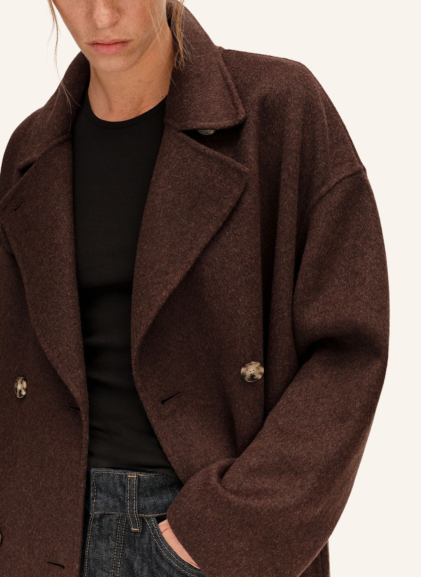 BIMBA Y LOLA Wollmantel: SCHWARZ