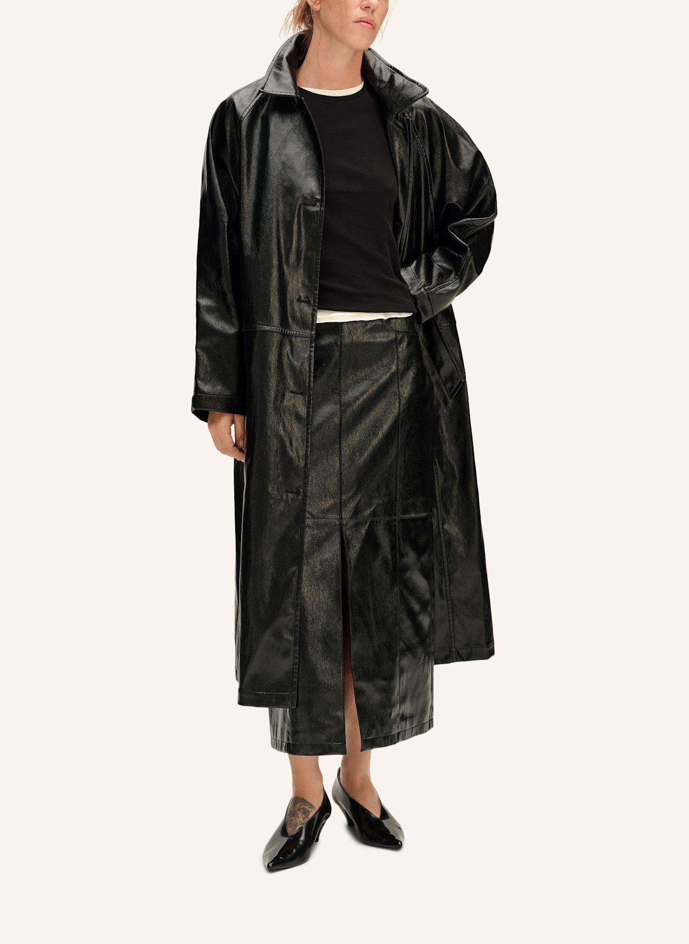 BIMBA Y LOLA Midi-Trenchcoat: SCHWARZ