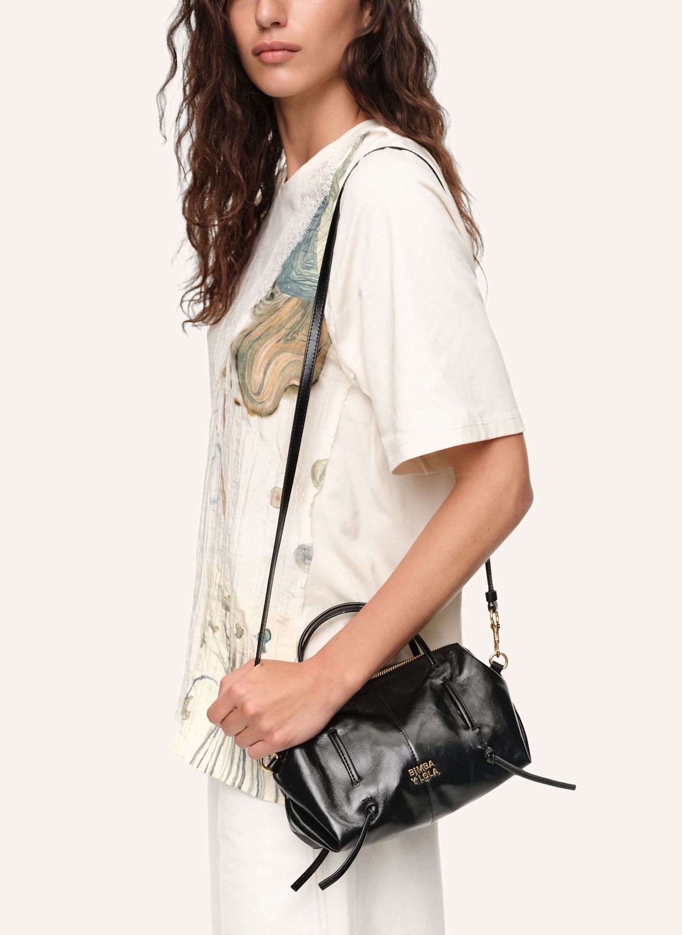 BIMBA Y LOLA Mini-Lolita-Ledertasche: SCHWARZ