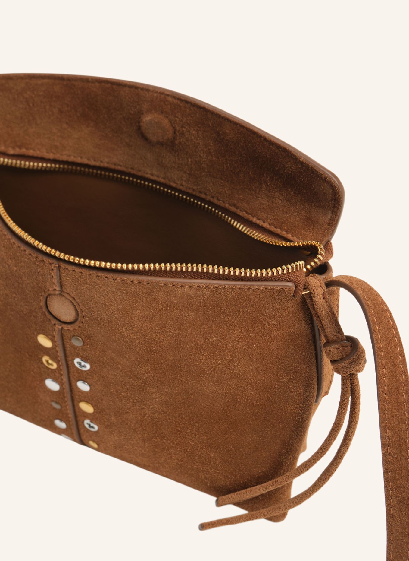 BIMBA Y LOLA Wildleder-Crossbody: BRAUN