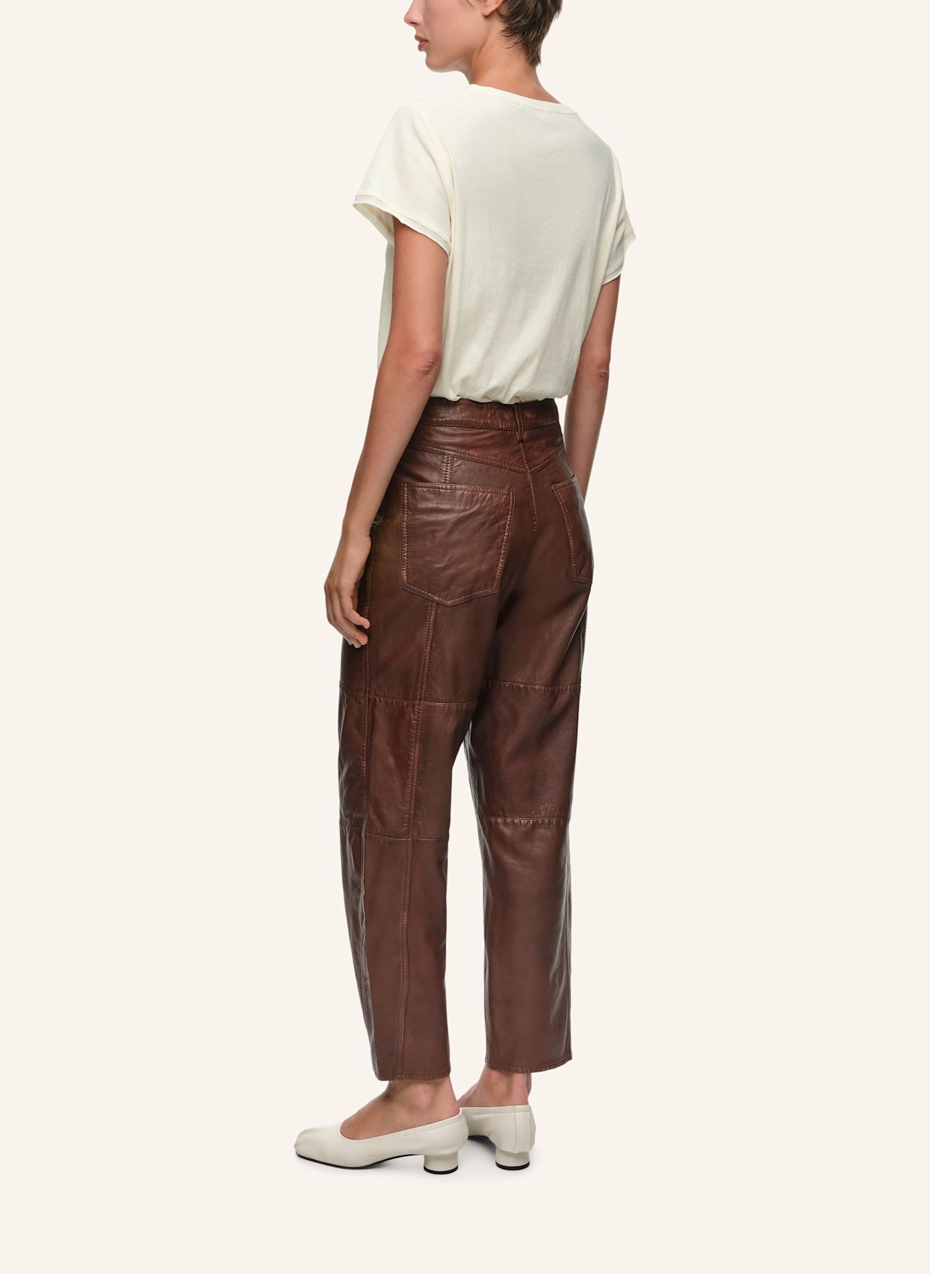BIMBA Y LOLA Lederhose: BRAUN