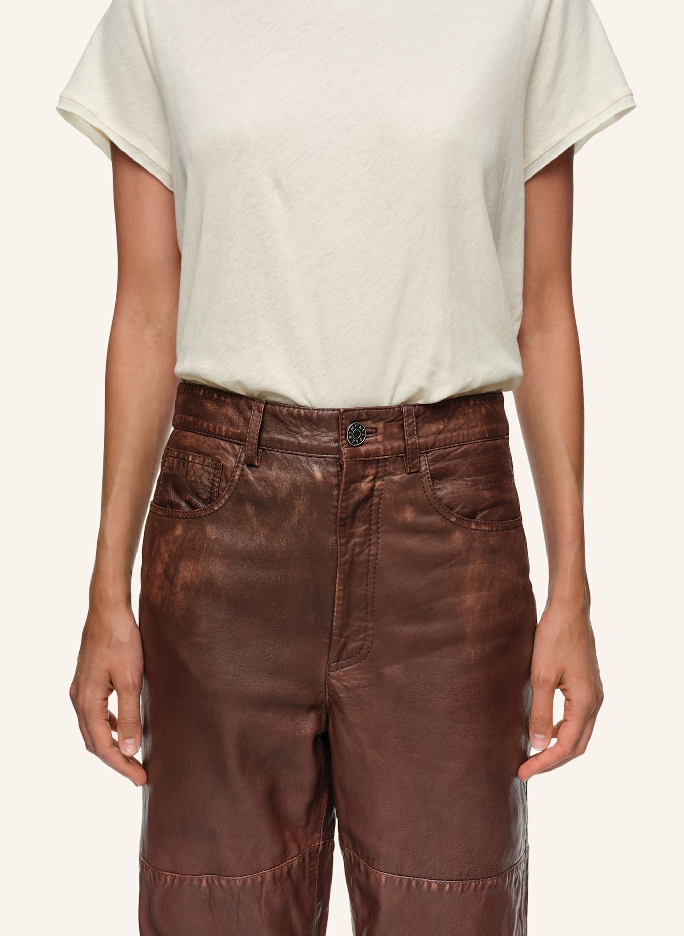 BIMBA Y LOLA Lederhose: BRAUN