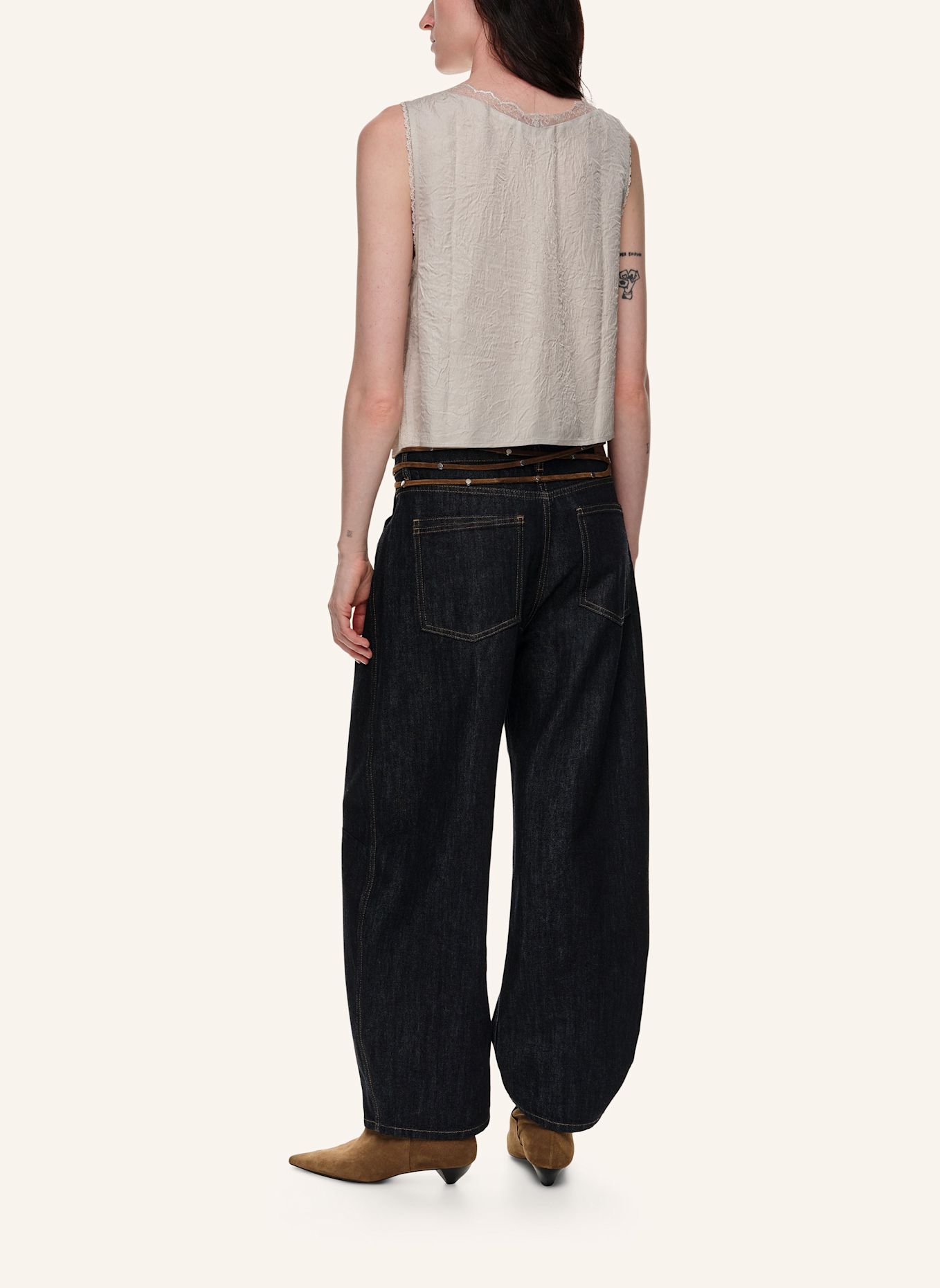 BIMBA Y LOLA Spitzen-Top: GRAU