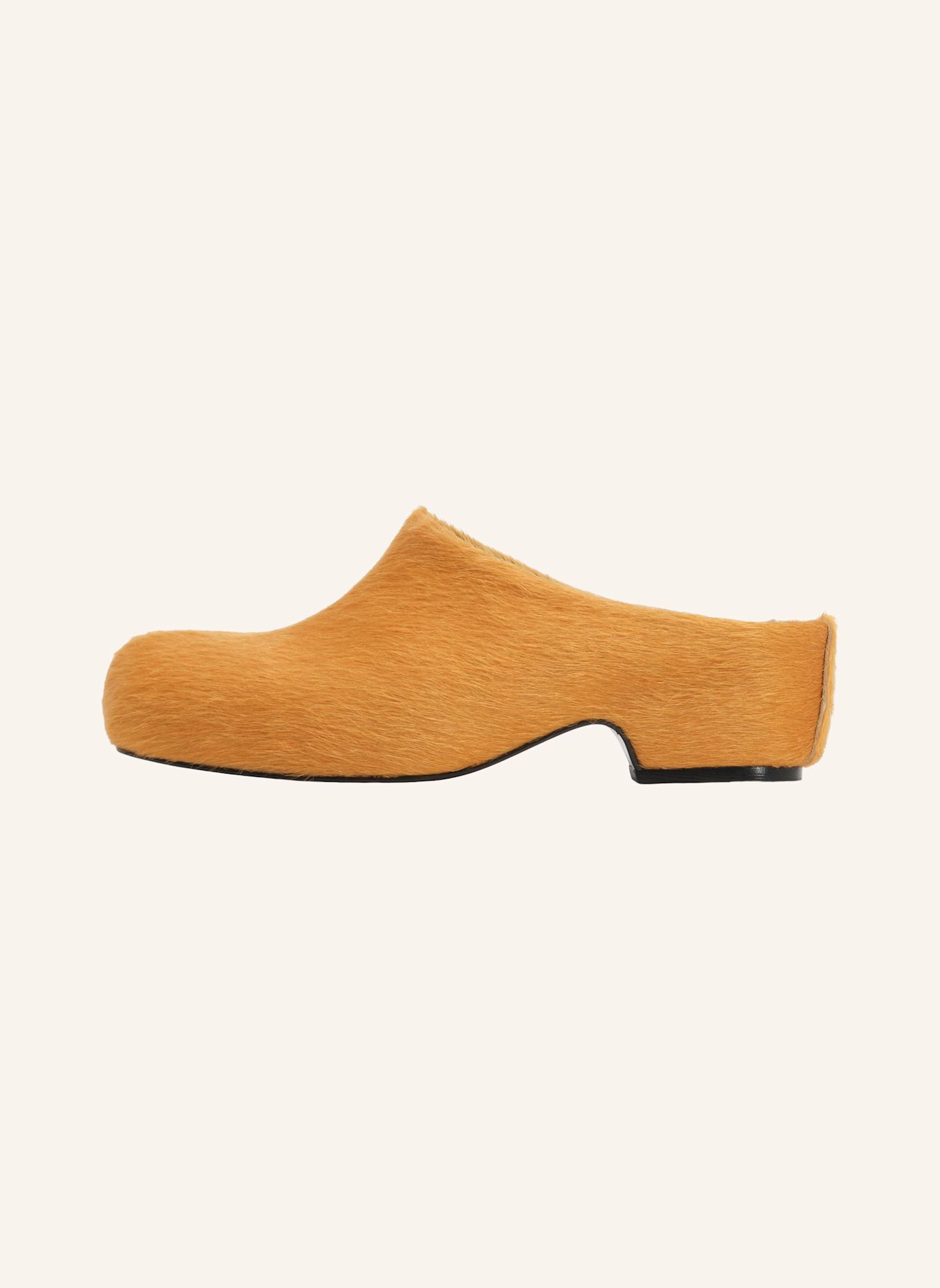 BIMBA Y LOLA Lederfell-Clog: BRAUN