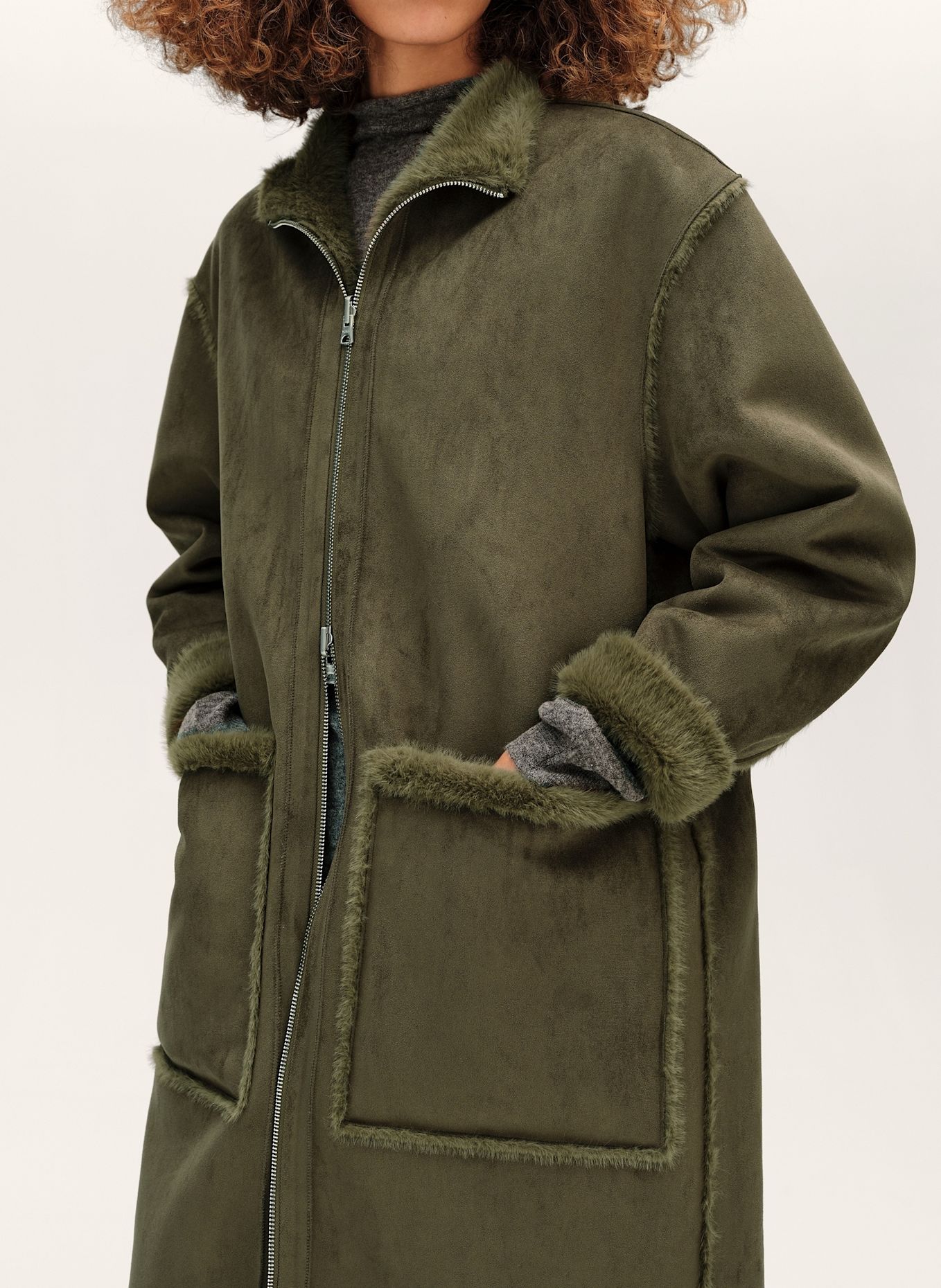 BIMBA Y LOLA Wendefellmantel: KHAKI