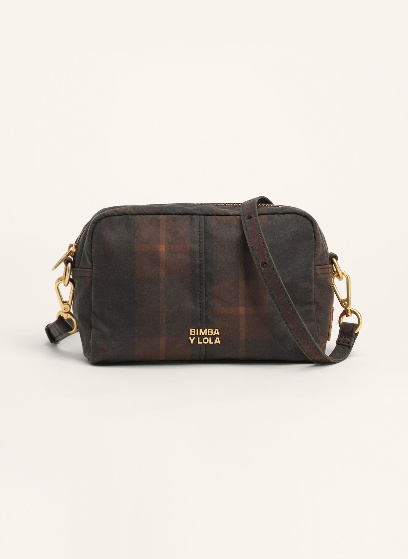 BIMBA Y LOLA Tartan-Umhängetasche: BRAUN