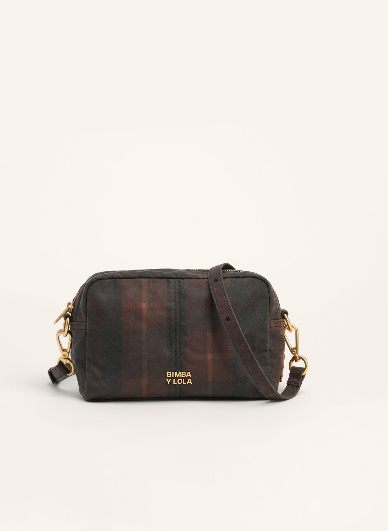 BIMBA Y LOLA Tartan-Umhängetasche: BRAUN