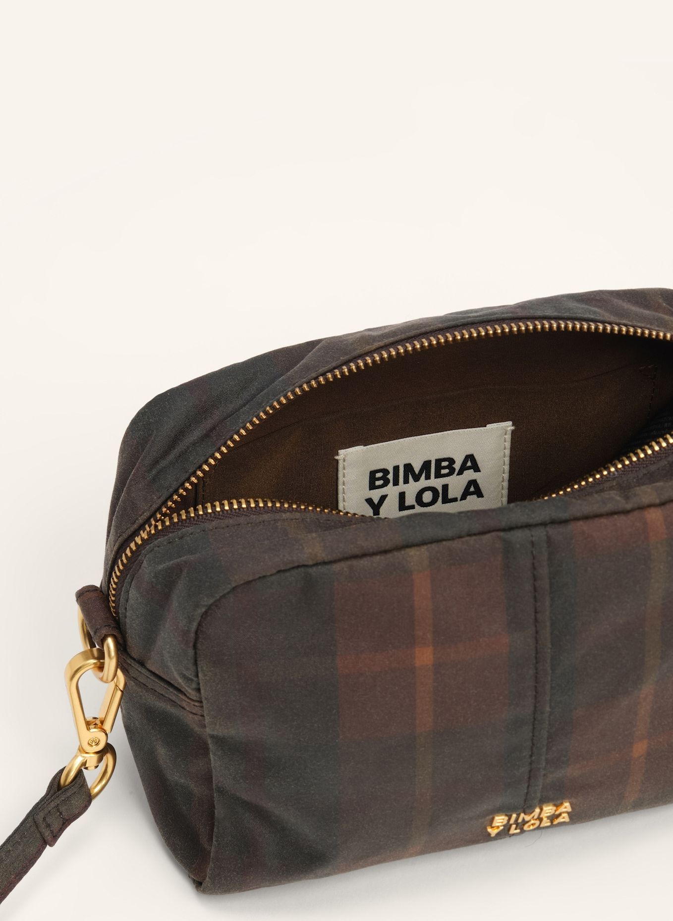BIMBA Y LOLA Tartan-Umhängetasche: BRAUN