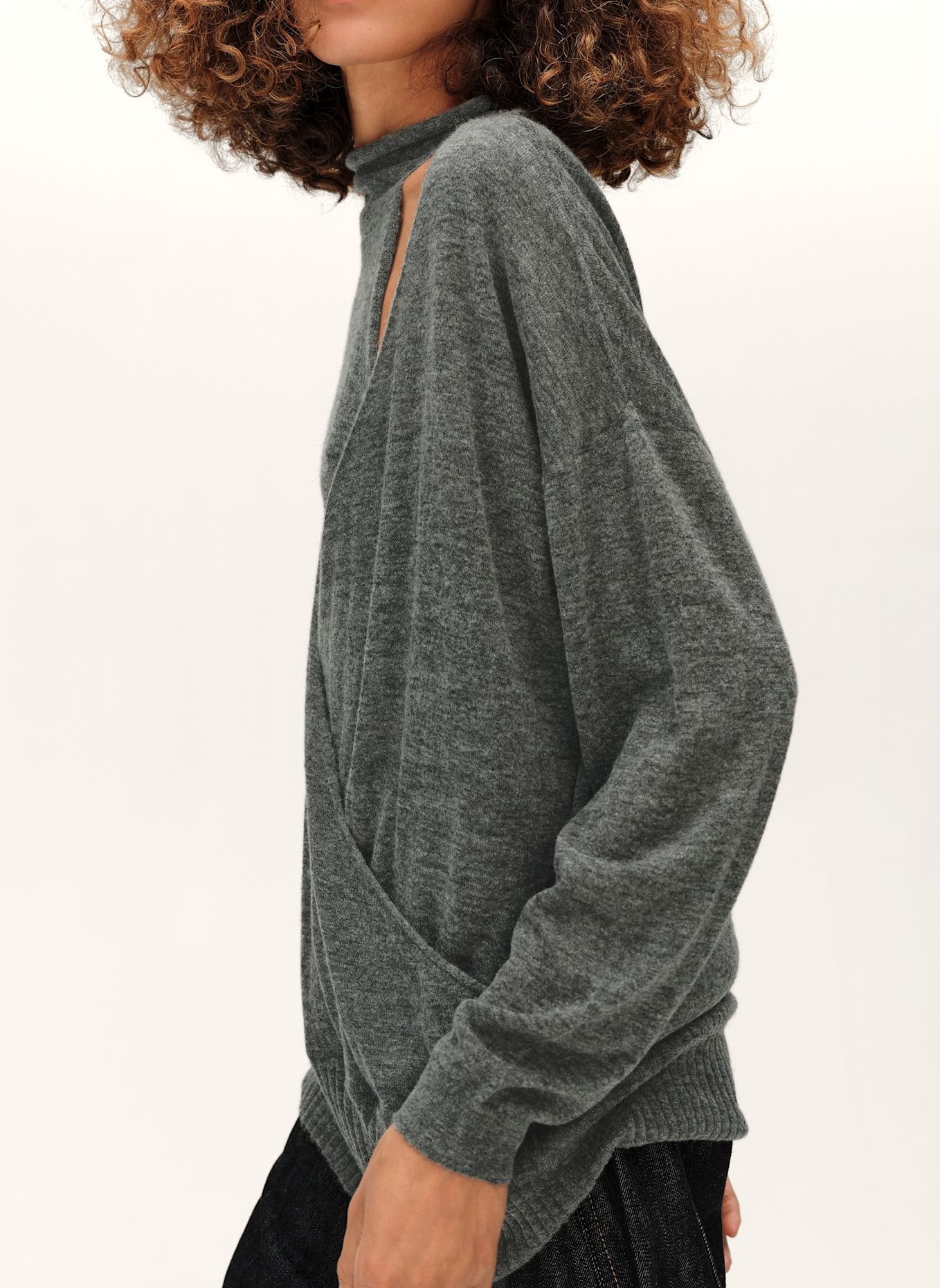 BIMBA Y LOLA Wickel-Strickpullover: GRAU