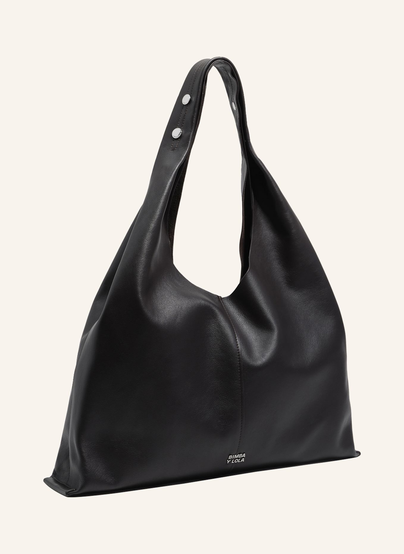 BIMBA Y LOLA Leder-Maxi-Bikini-Papiertasche: BRAUN