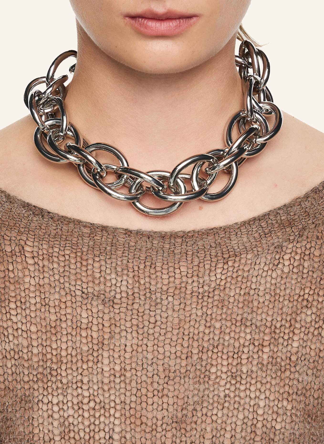 BIMBA Y LOLA Maxi-Kettenhalskette: SILBER