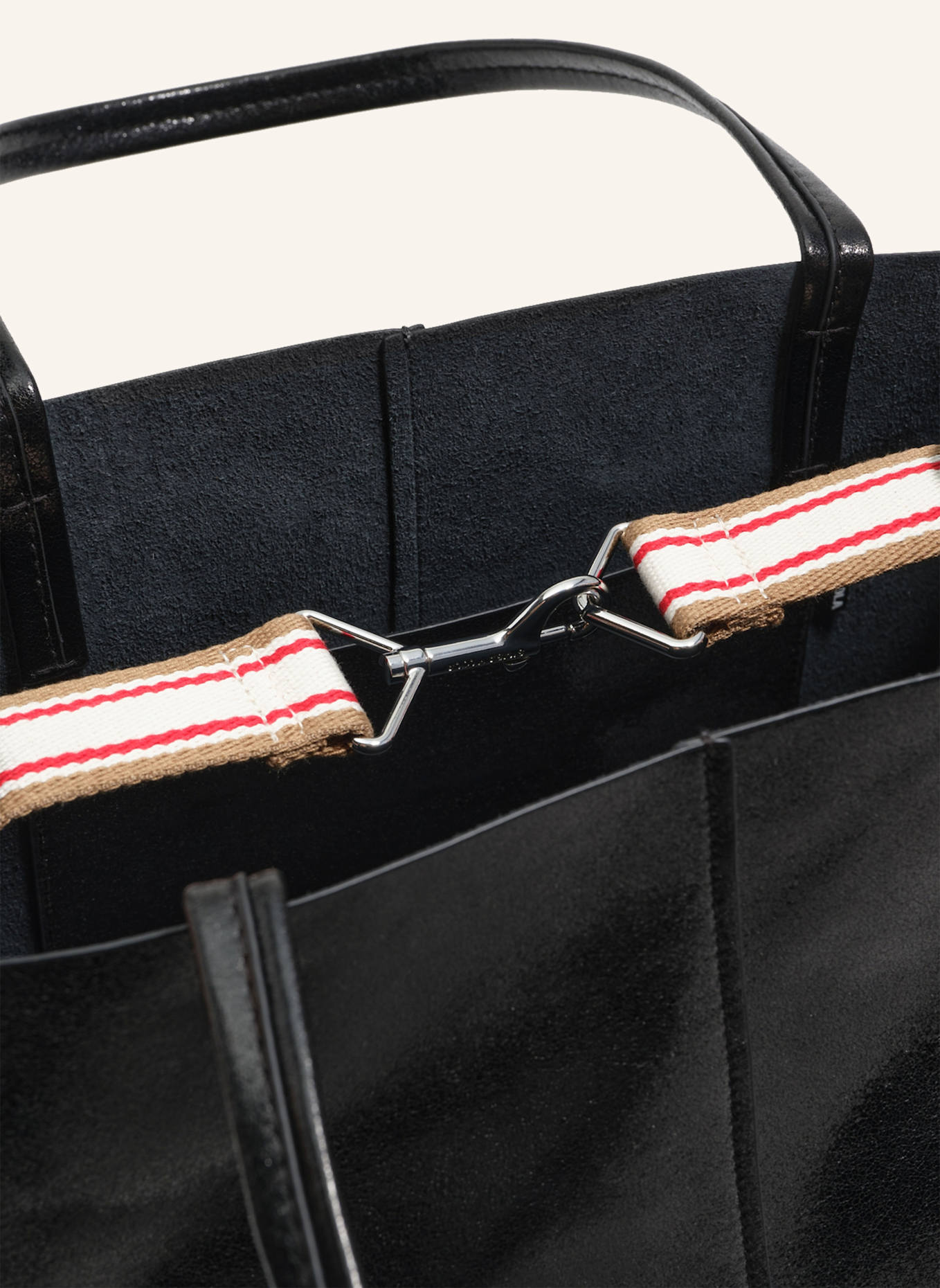 BIMBA Y LOLA Leder-Shopper-Tasche: SCHWARZ