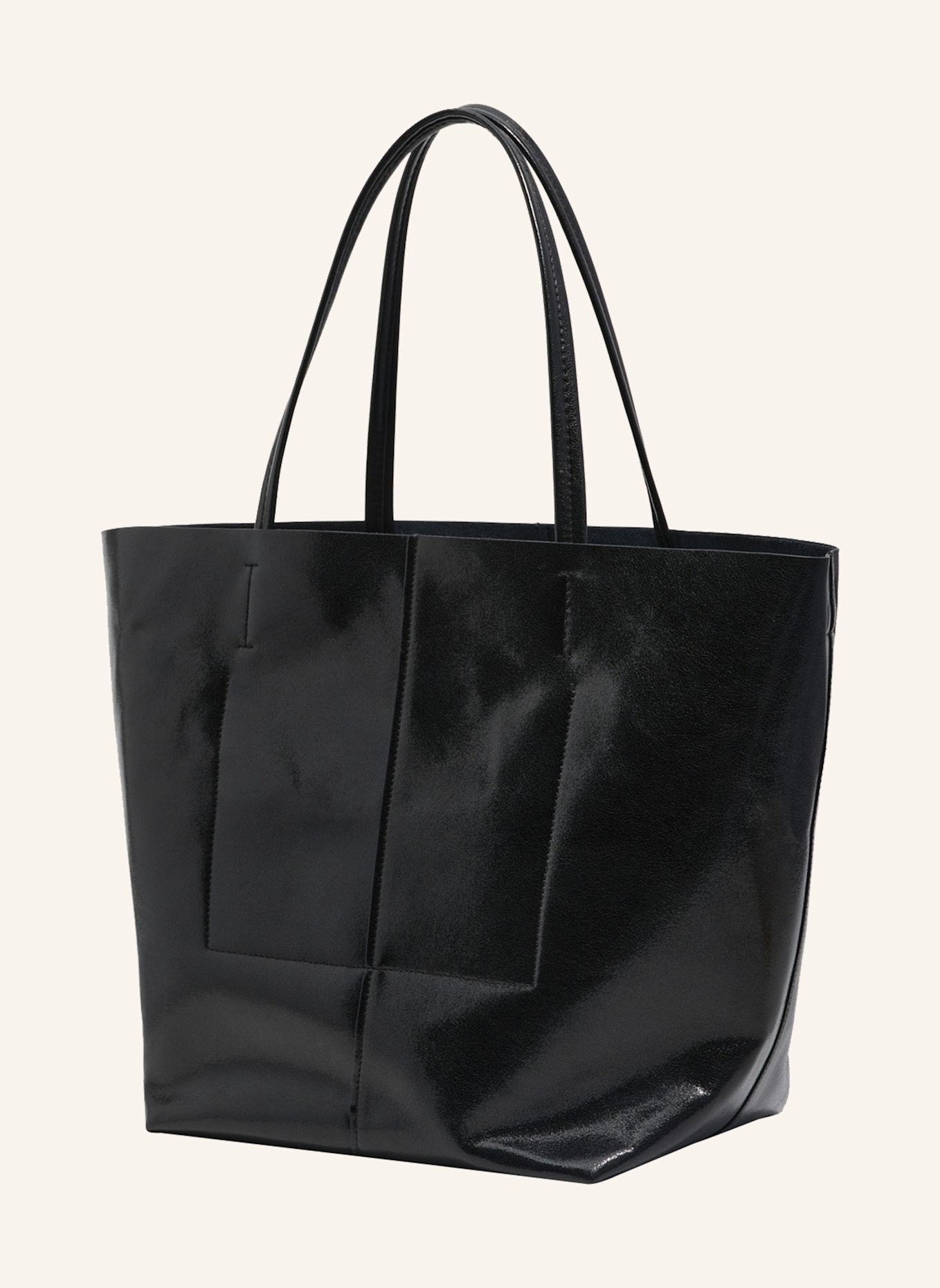 BIMBA Y LOLA Leder-Shopper-Tasche: SCHWARZ