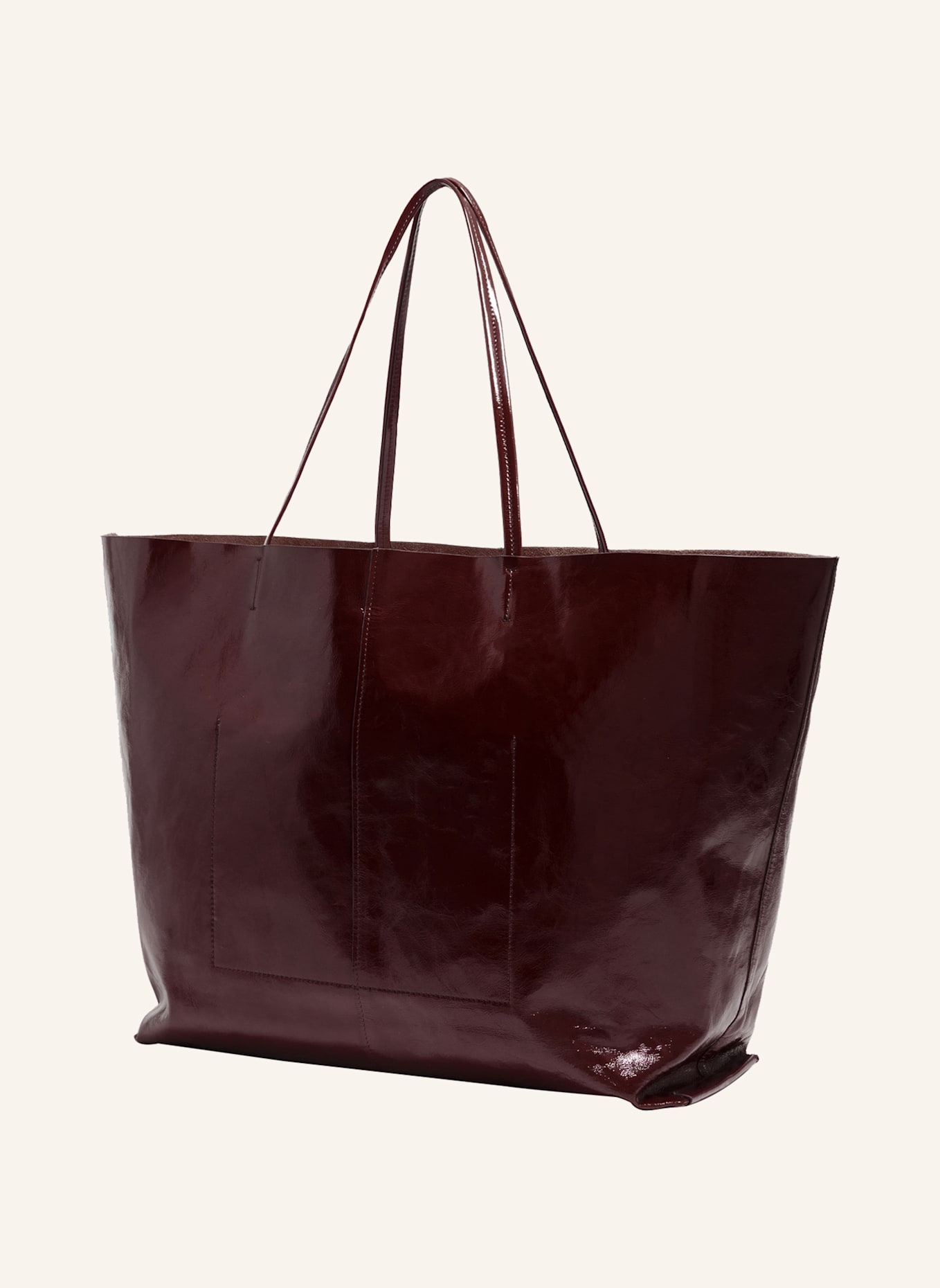 BIMBA Y LOLA Leder-Maxi-Shopper-Tasche: BRAUN