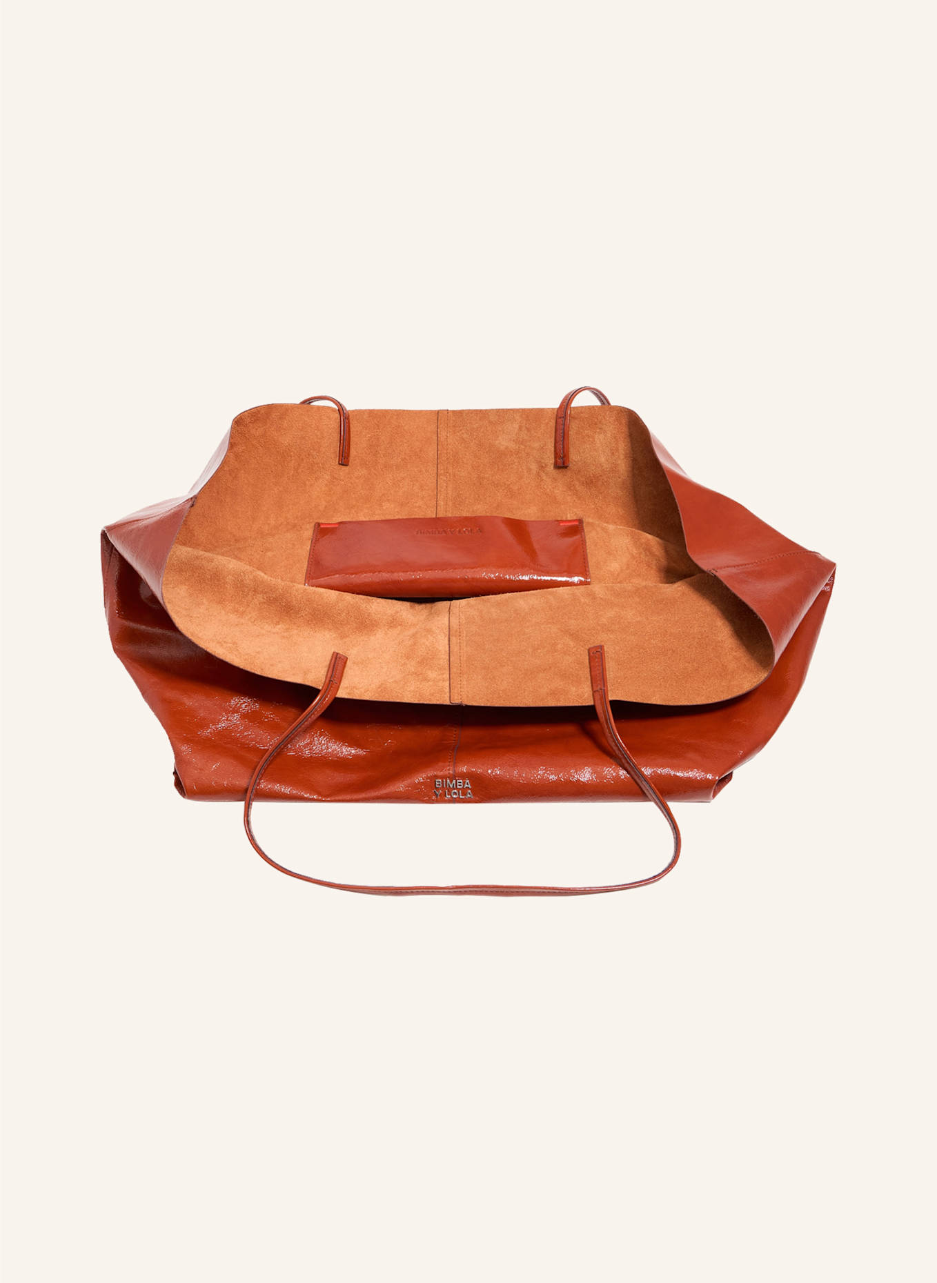 BIMBA Y LOLA Leder-Maxi-Shopper-Tasche: ORANGE