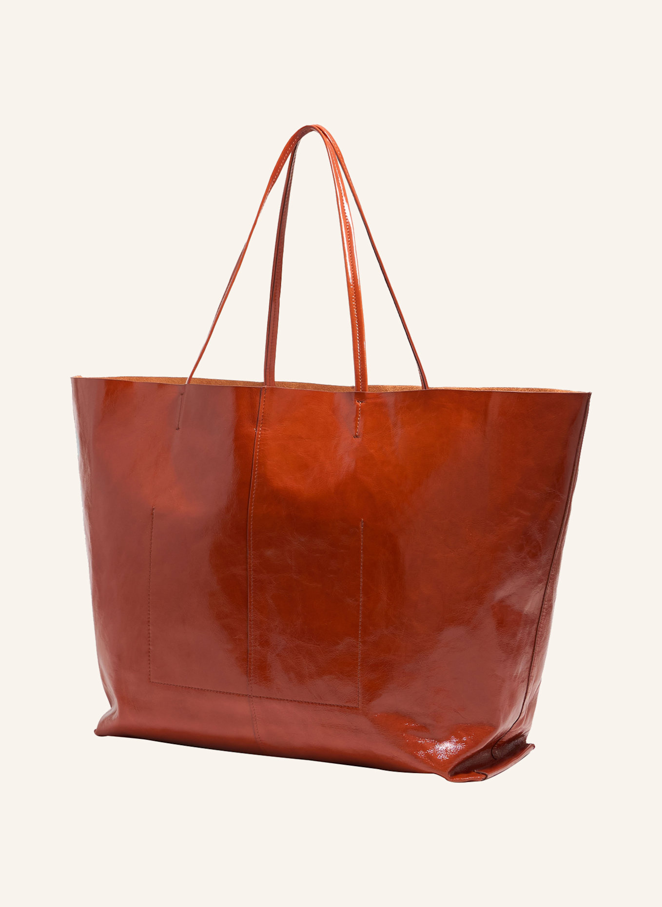 BIMBA Y LOLA Leder-Maxi-Shopper-Tasche: ORANGE