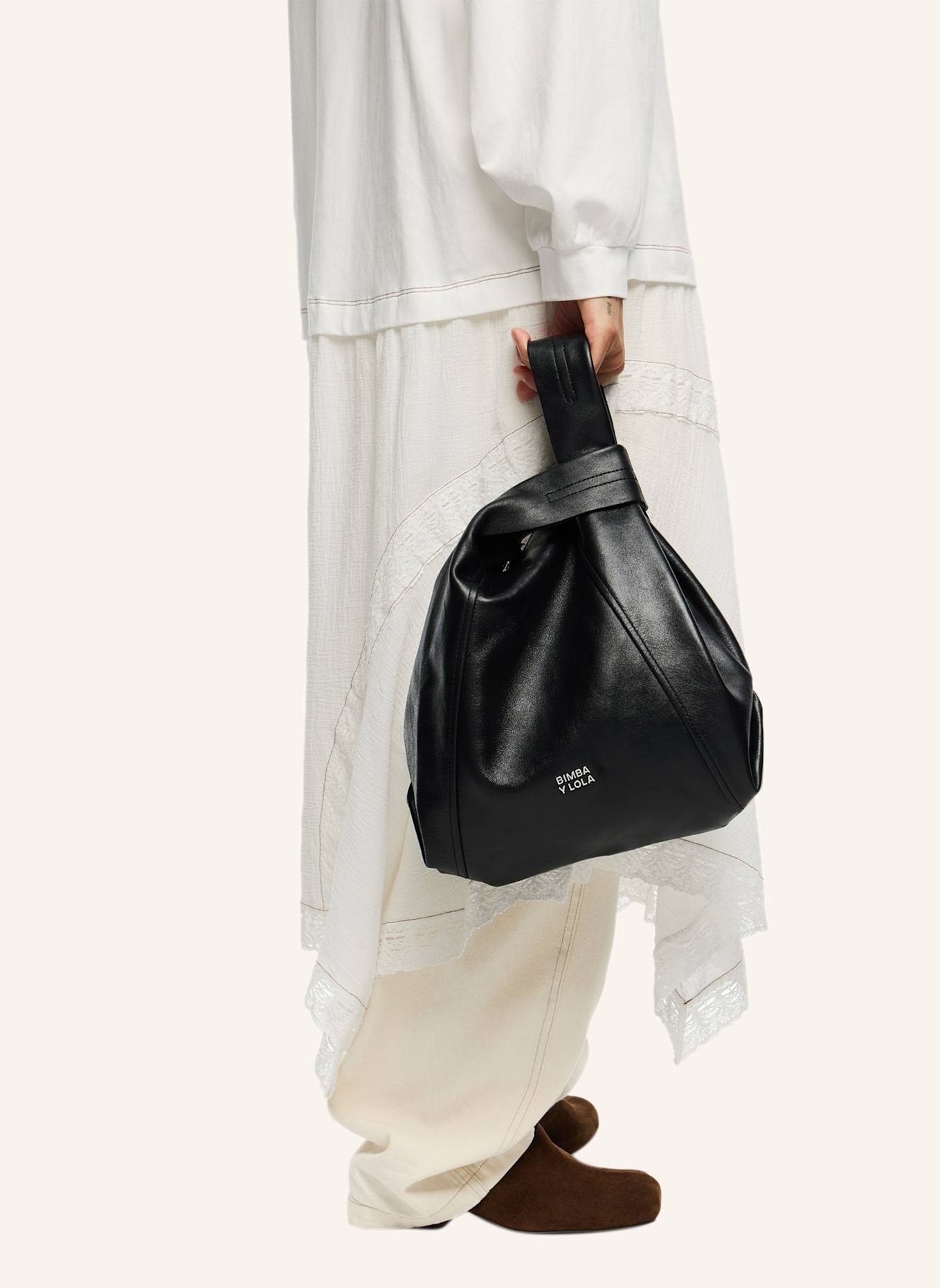 BIMBA Y LOLA Ledertasche: SCHWARZ