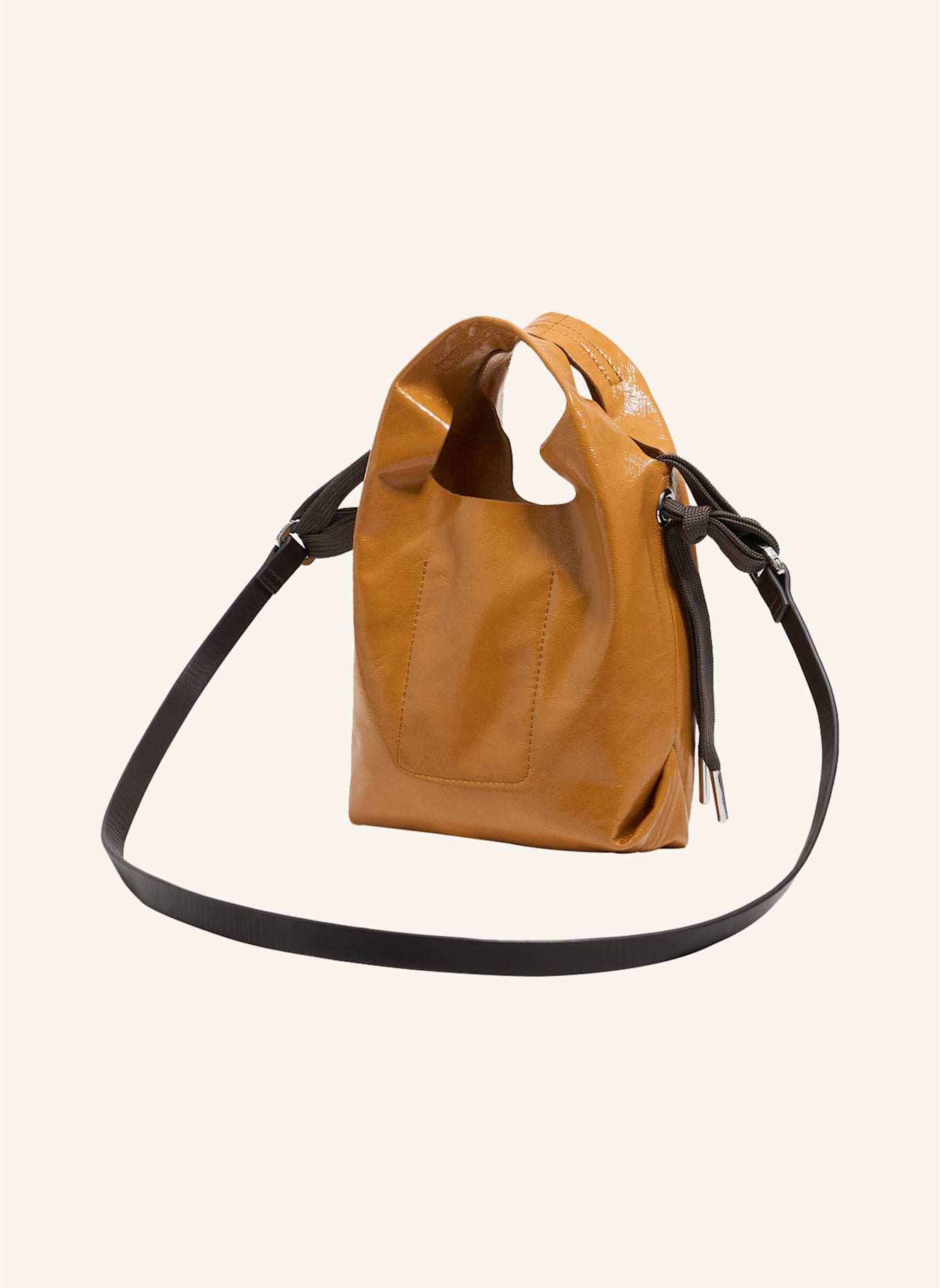 BIMBA Y LOLA Leder-Mini-Papiertasche: BRAUN