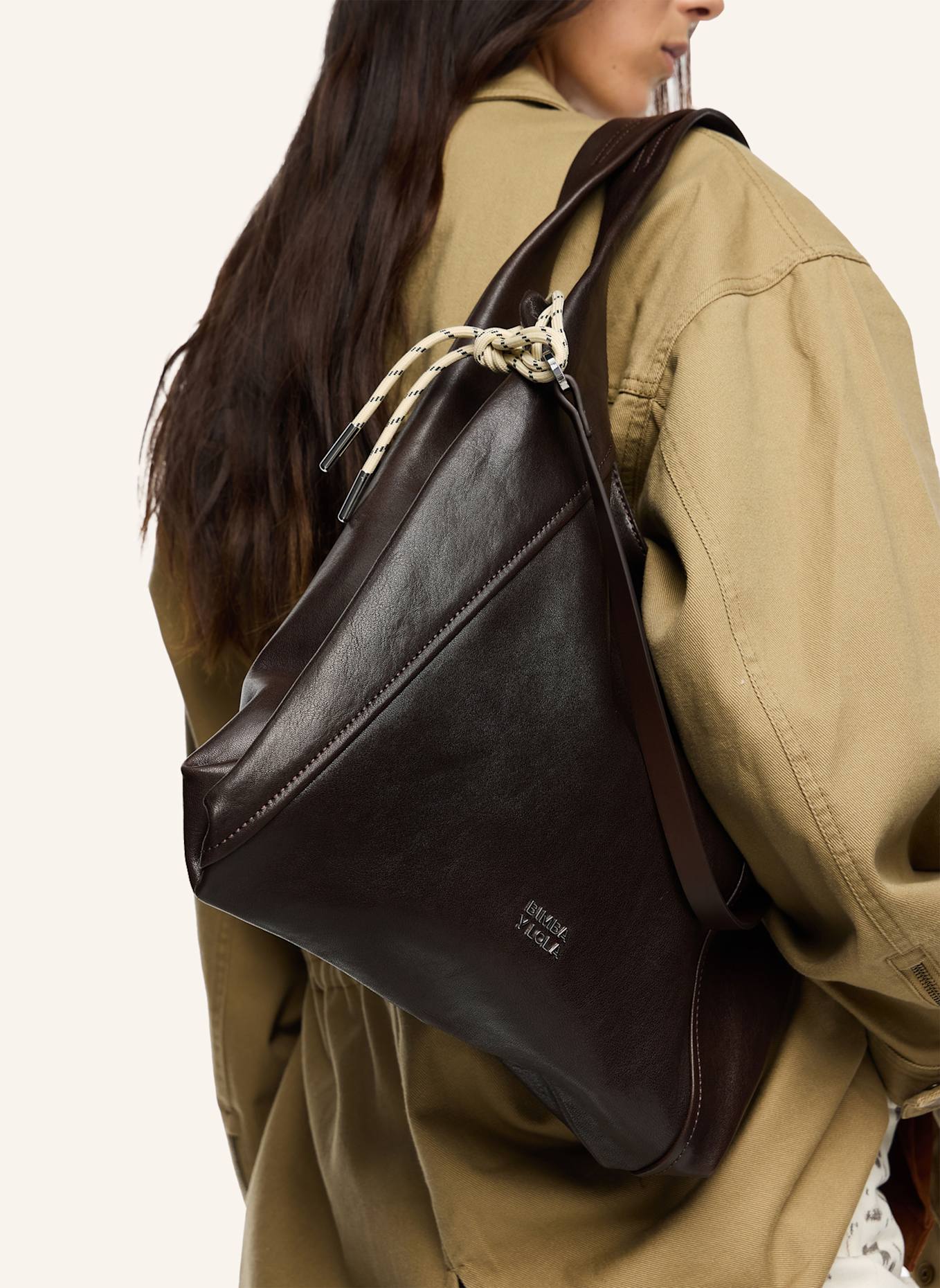 BIMBA Y LOLA Leder-Papiertasche: BRAUN