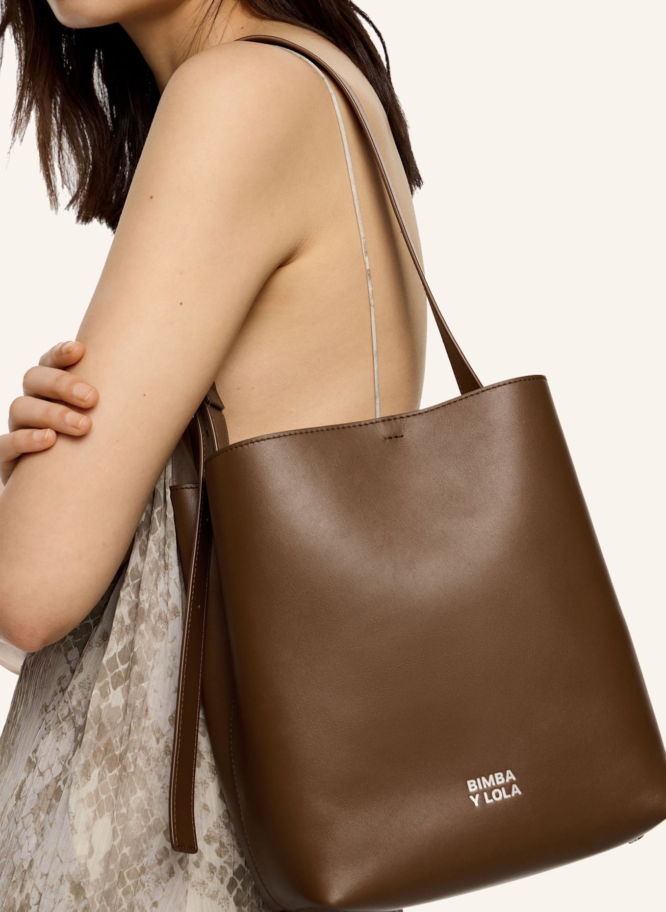 BIMBA Y LOLA Leder-Carlino-Tasche: BRAUN