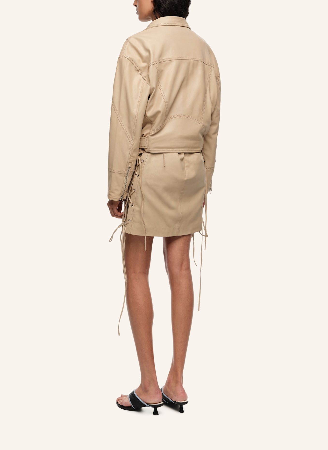 BIMBA Y LOLA Lederjacke: GRAU