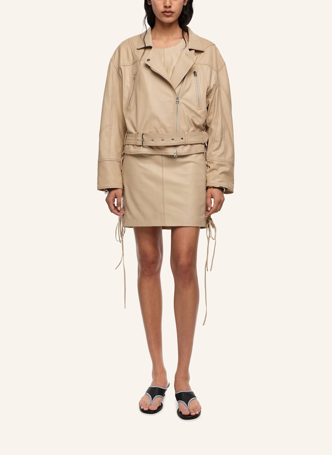 BIMBA Y LOLA Lederjacke: GRAU