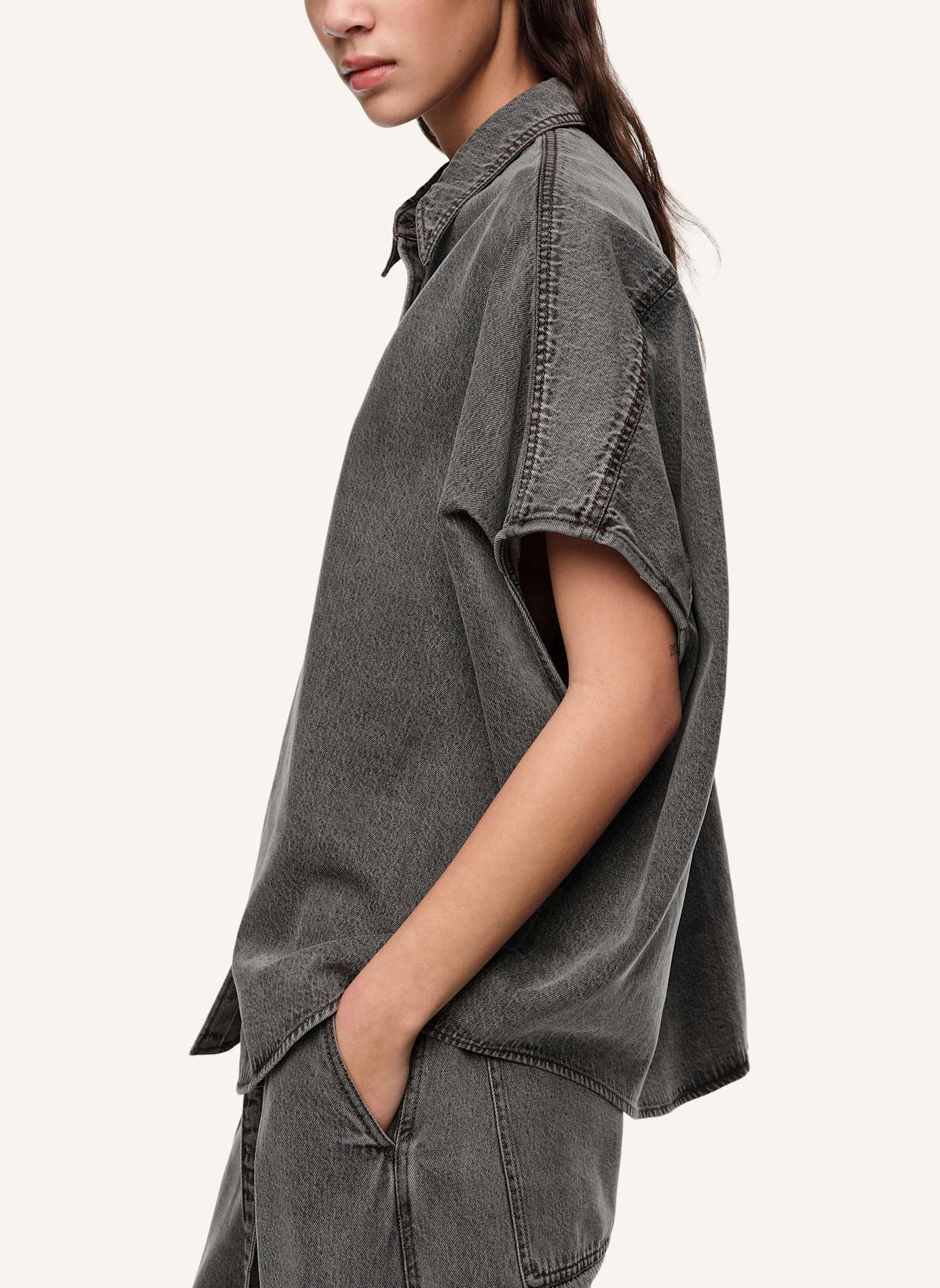 BIMBA Y LOLA Cape-Hemdbluse: SCHWARZ