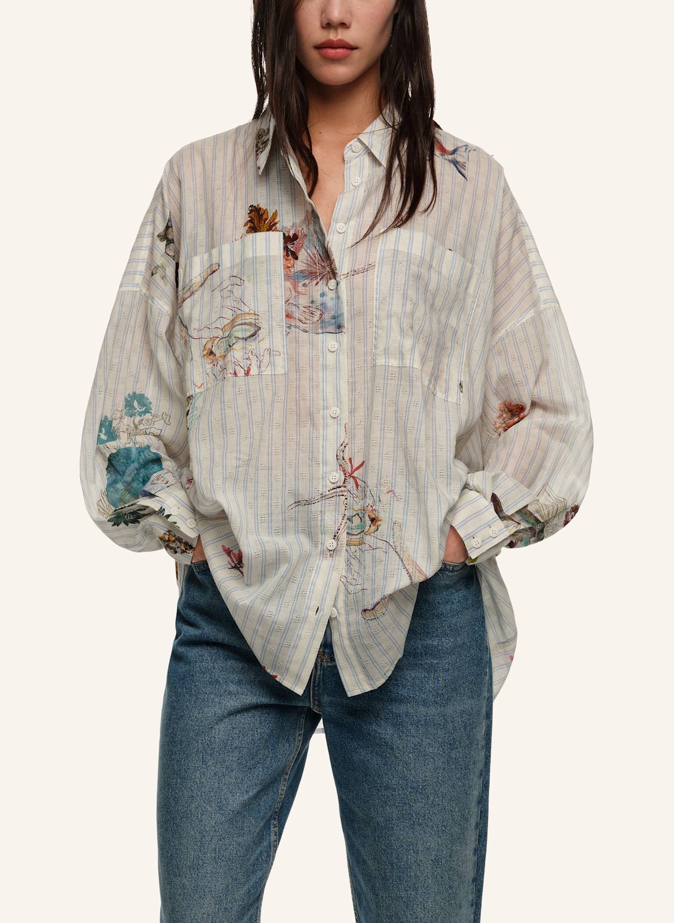 BIMBA Y LOLA Oversize-Hemdbluse: BLAU