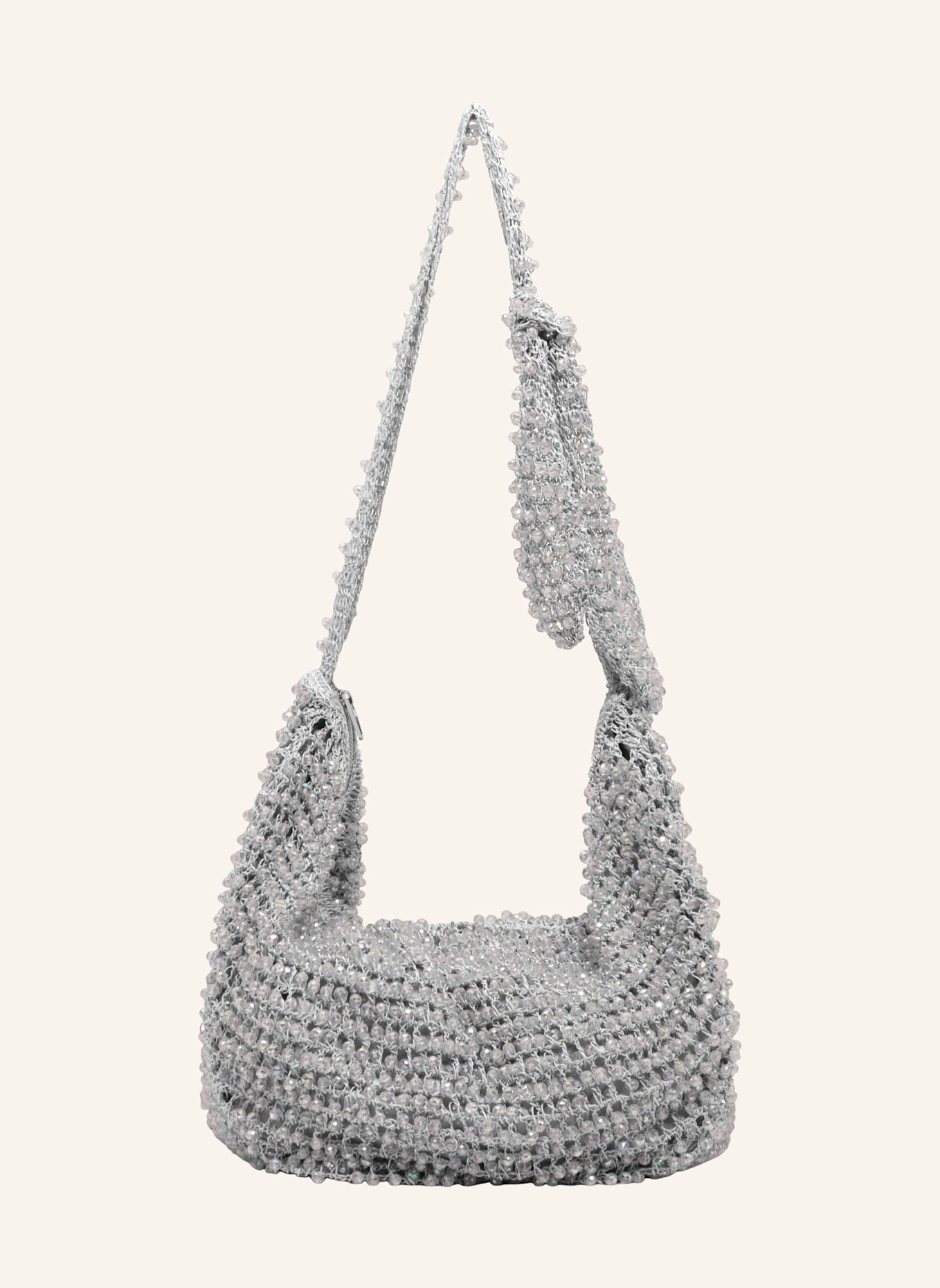 BIMBA Y LOLA Häkel-Schultertasche: SILBER