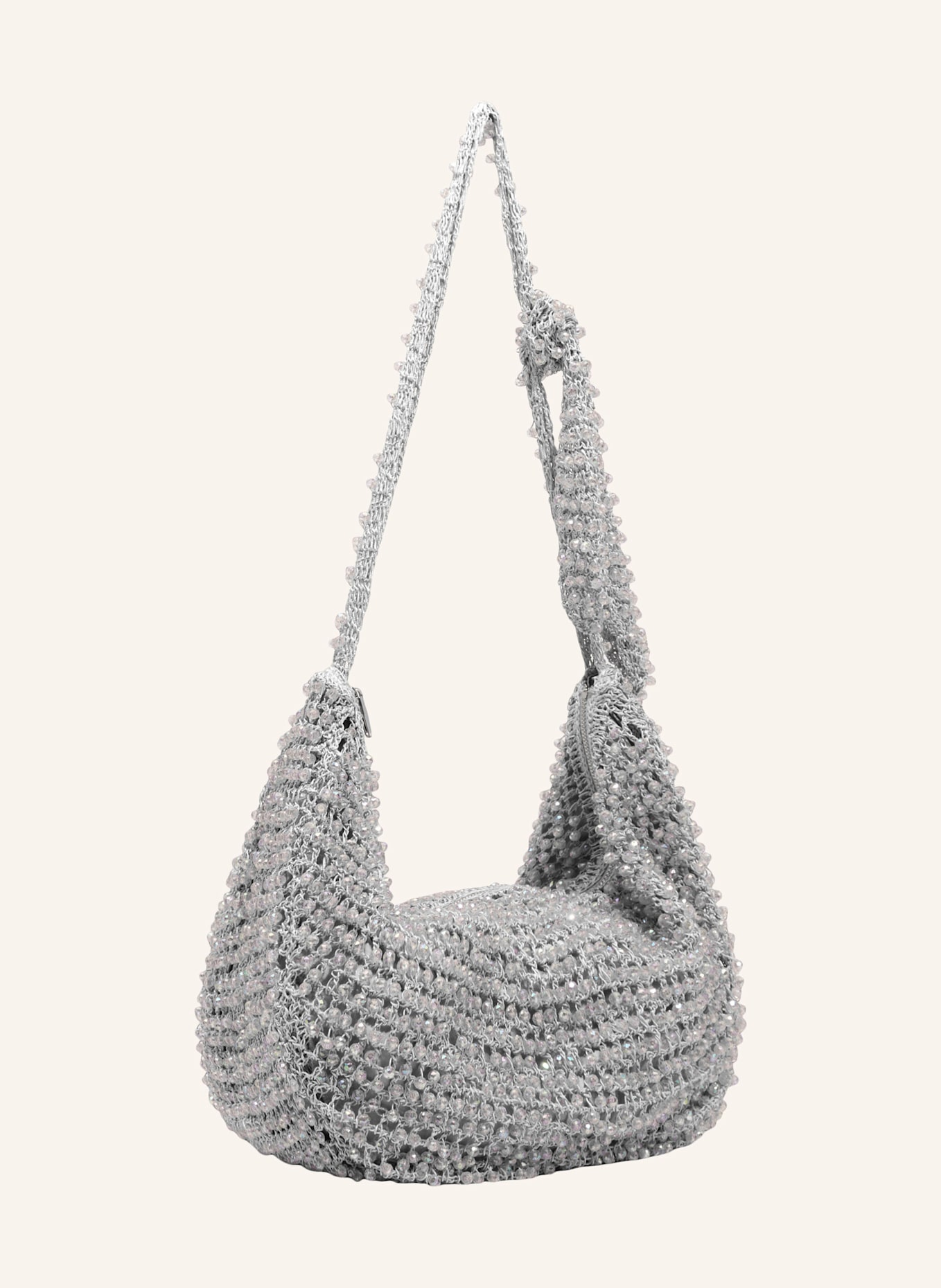 BIMBA Y LOLA Häkel-Schultertasche: SILBER