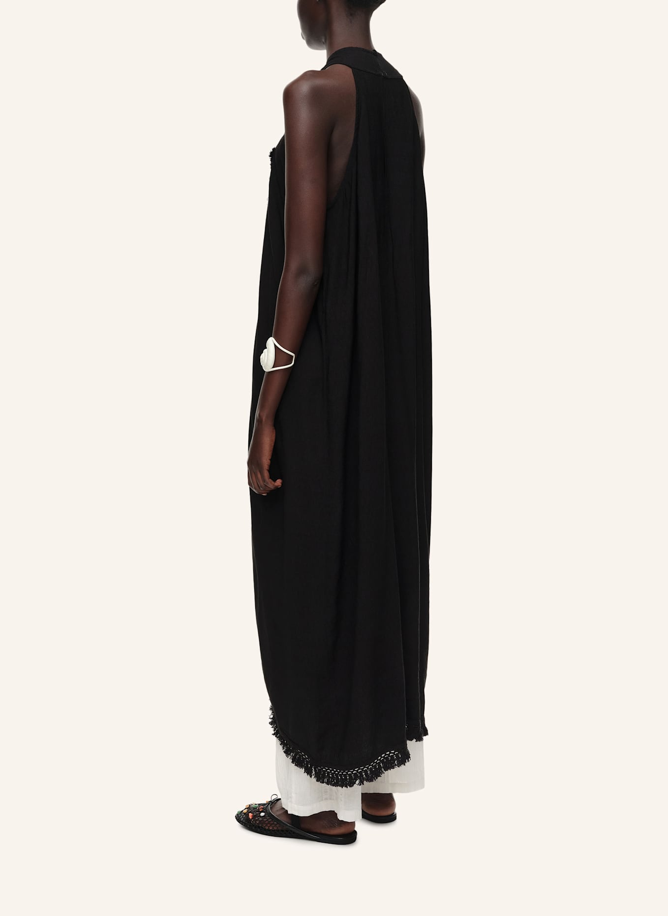 BIMBA Y LOLA Fransen-Wickelkleid: SCHWARZ