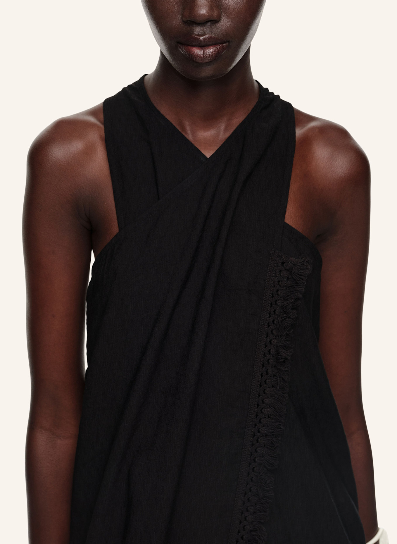 BIMBA Y LOLA Fransen-Wickelkleid: SCHWARZ