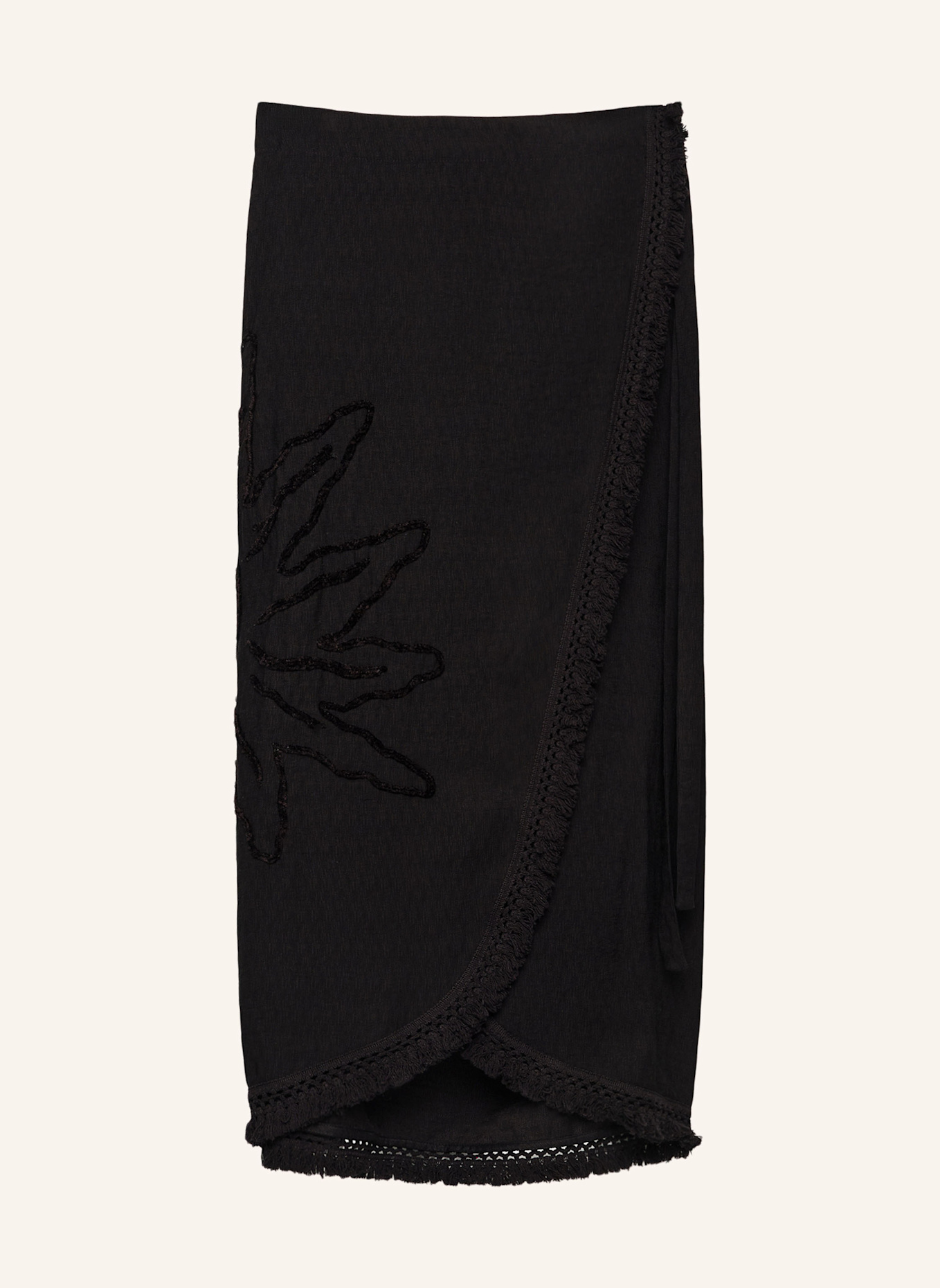 BIMBA Y LOLA Midi-Sarongrock: SCHWARZ
